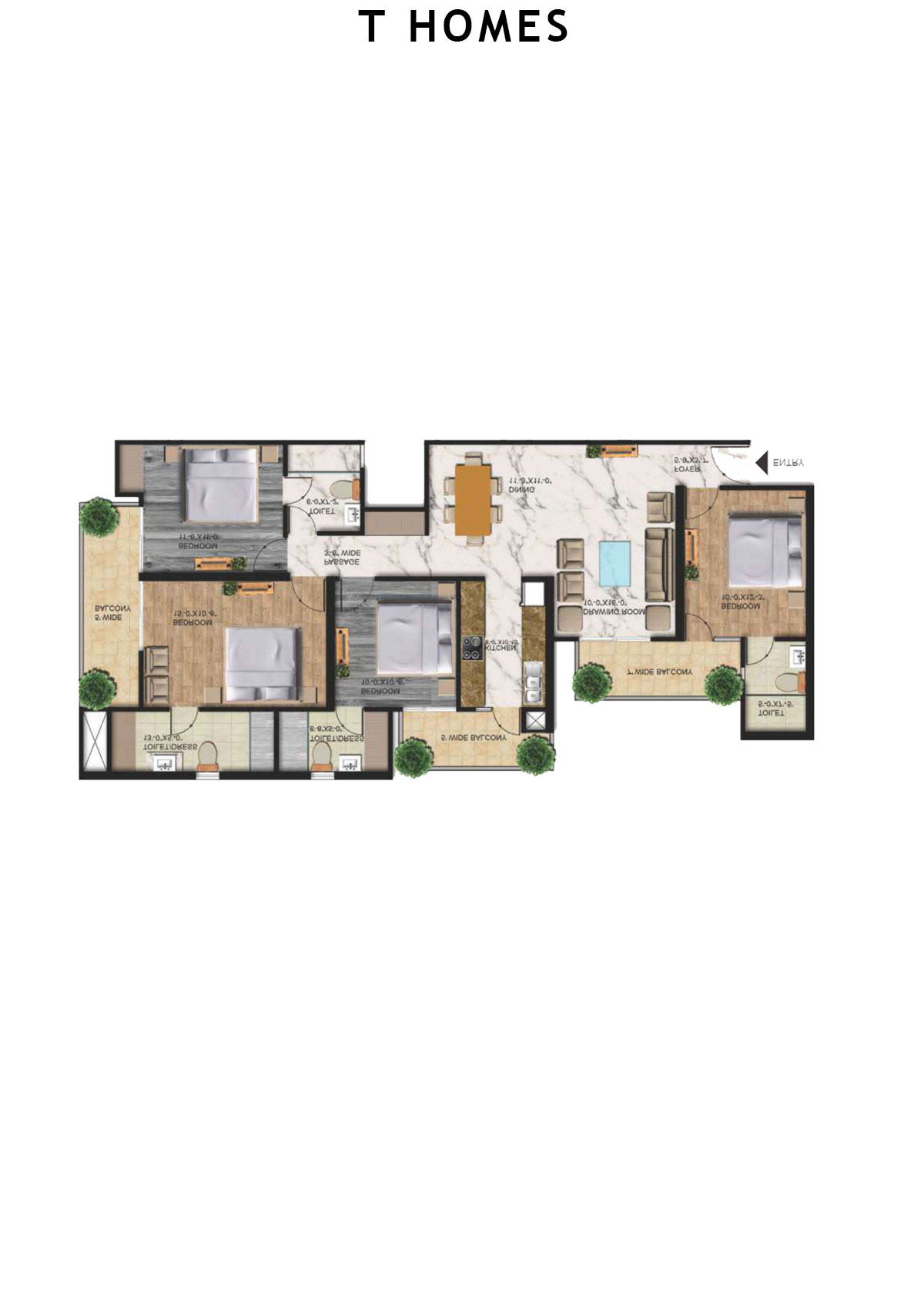 T Homes Tower A Unit 6 Floor Plan