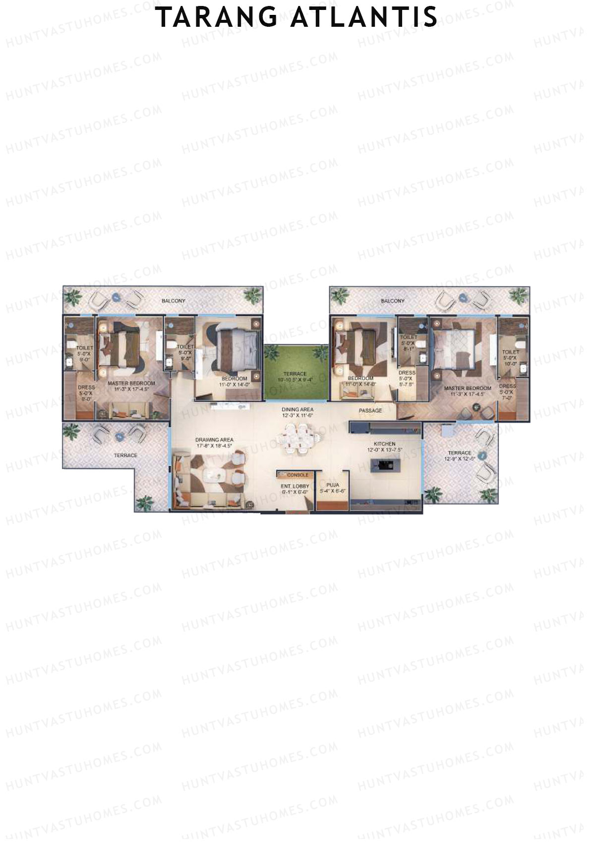 Tarang Atlantis Tower A Unit 1 TYPE PH(Penthouse) Floor Plan