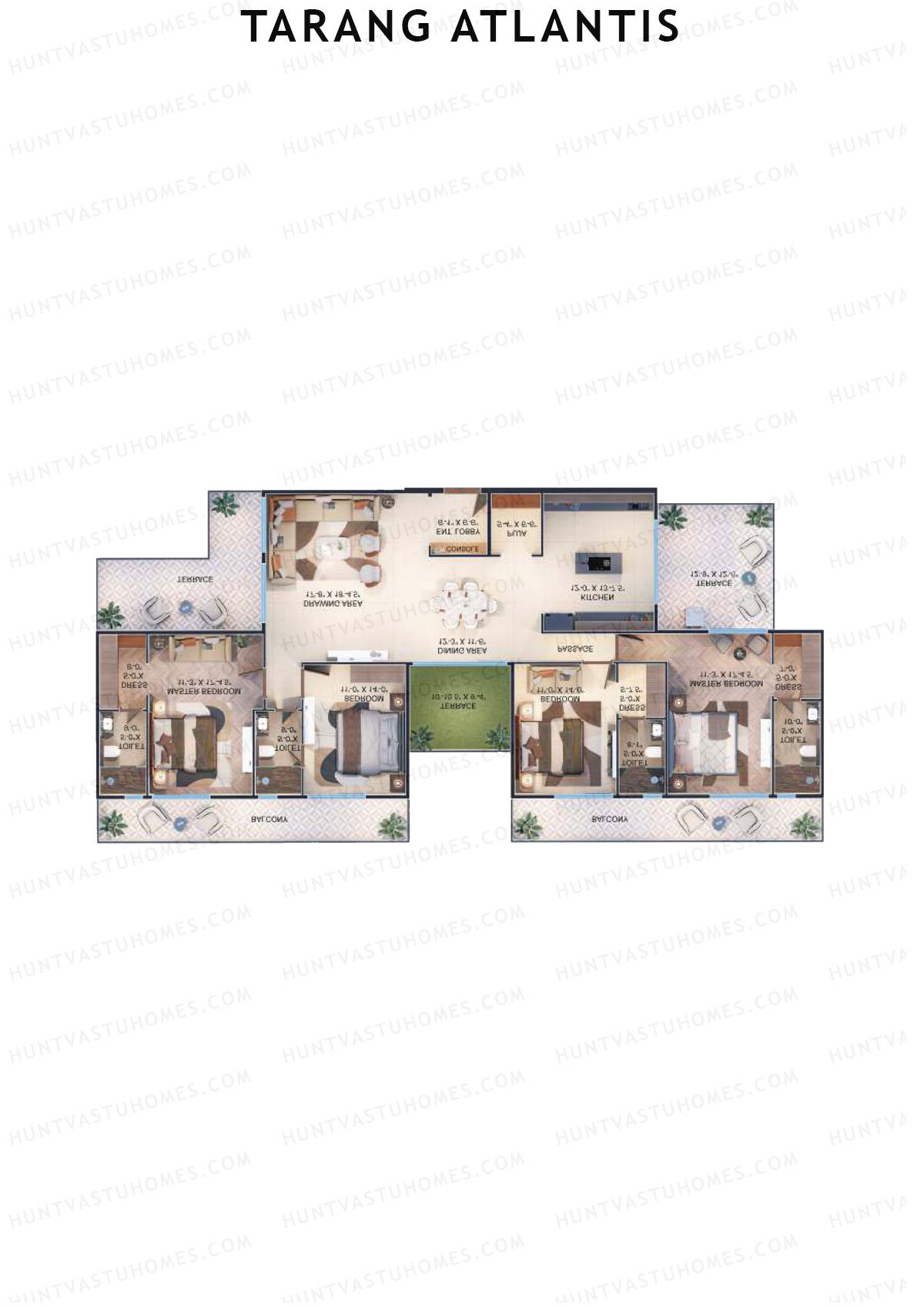 Tarang Atlantis Tower A Unit 3 TYPE PH(Penthouse) Floor Plan