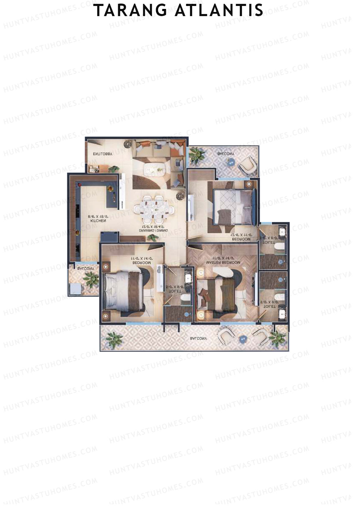 Tarang Atlantis Tower A Unit 5 (Type 3) Floor Plan