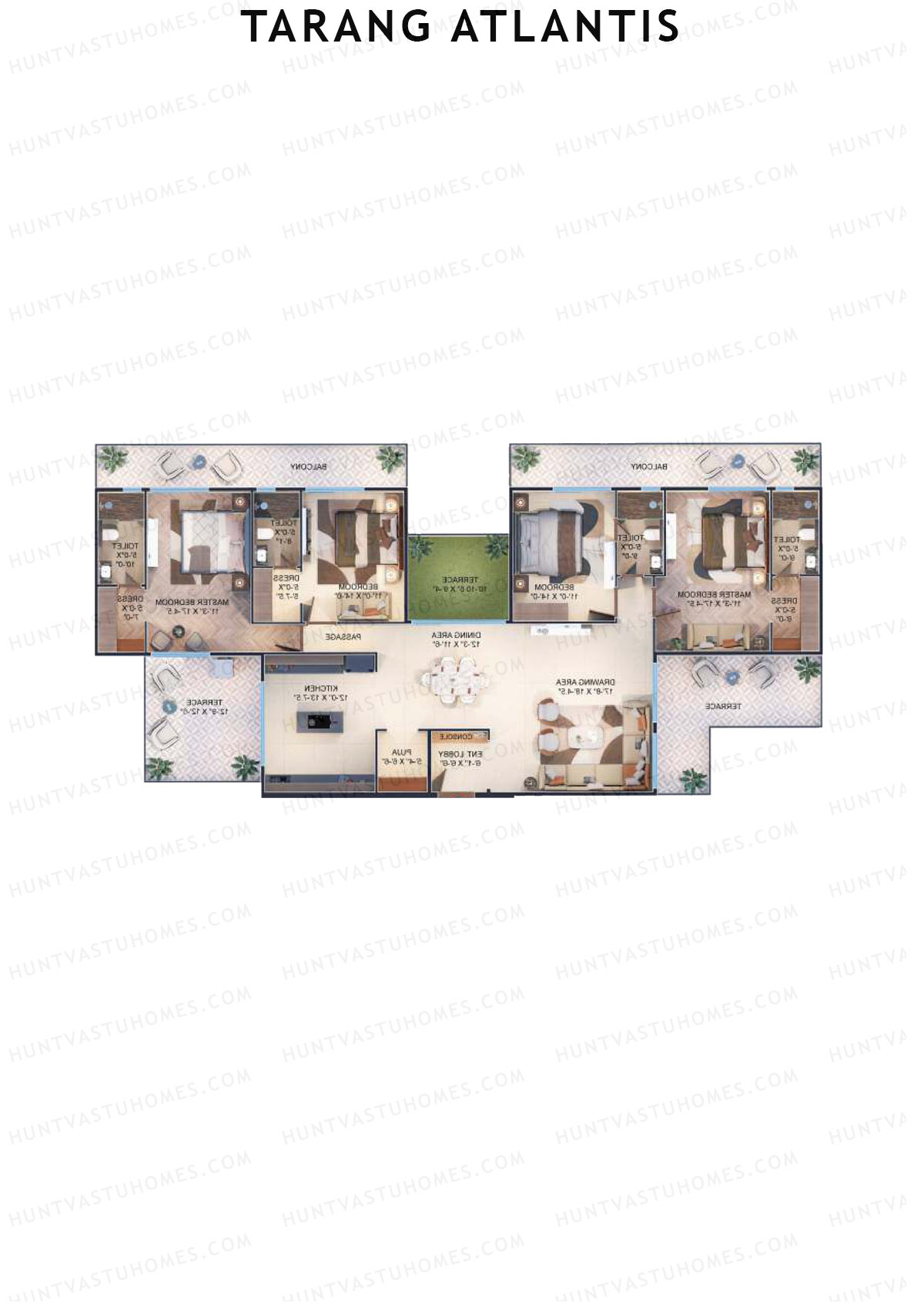Tarang Atlantis Tower B Unit 1 TYPE PH(Penthouse) Floor Plan