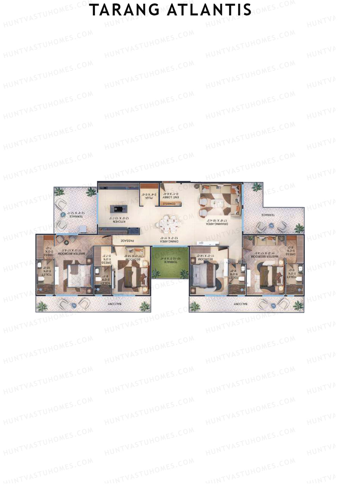 Tarang Atlantis Tower B Unit 3 TYPE PH(Penthouse) Floor Plan