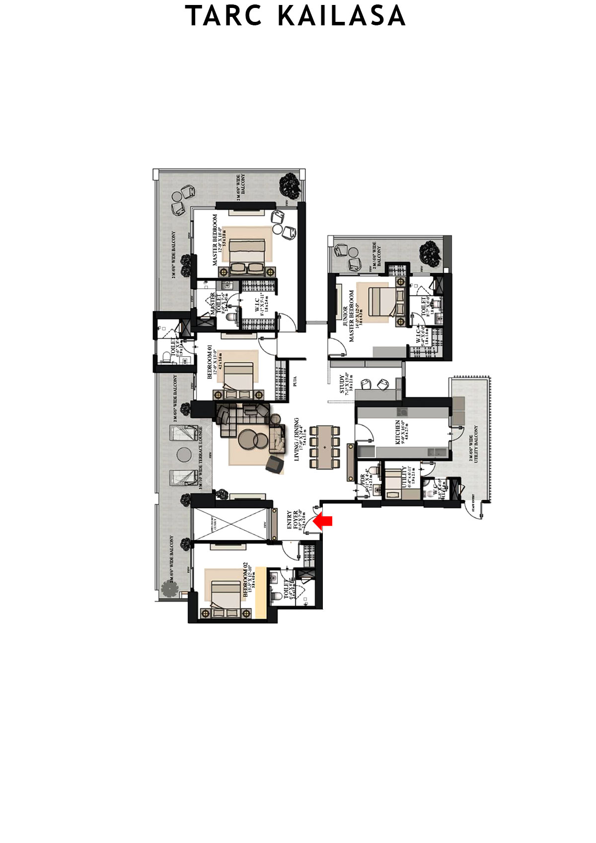 Tarc Kailasa Tower 1 Unit 1 Floor Plan