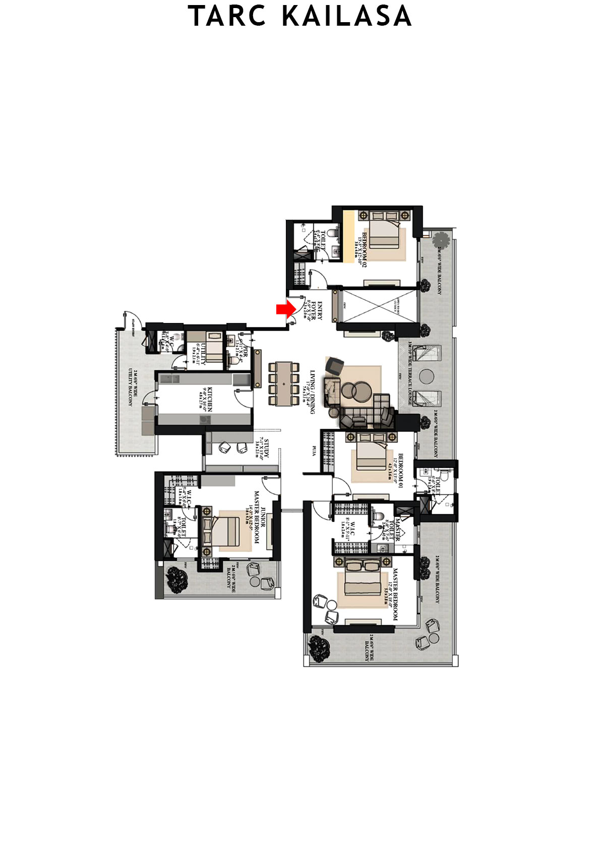 Tarc Kailasa Tower 1 Unit 3 Floor Plan