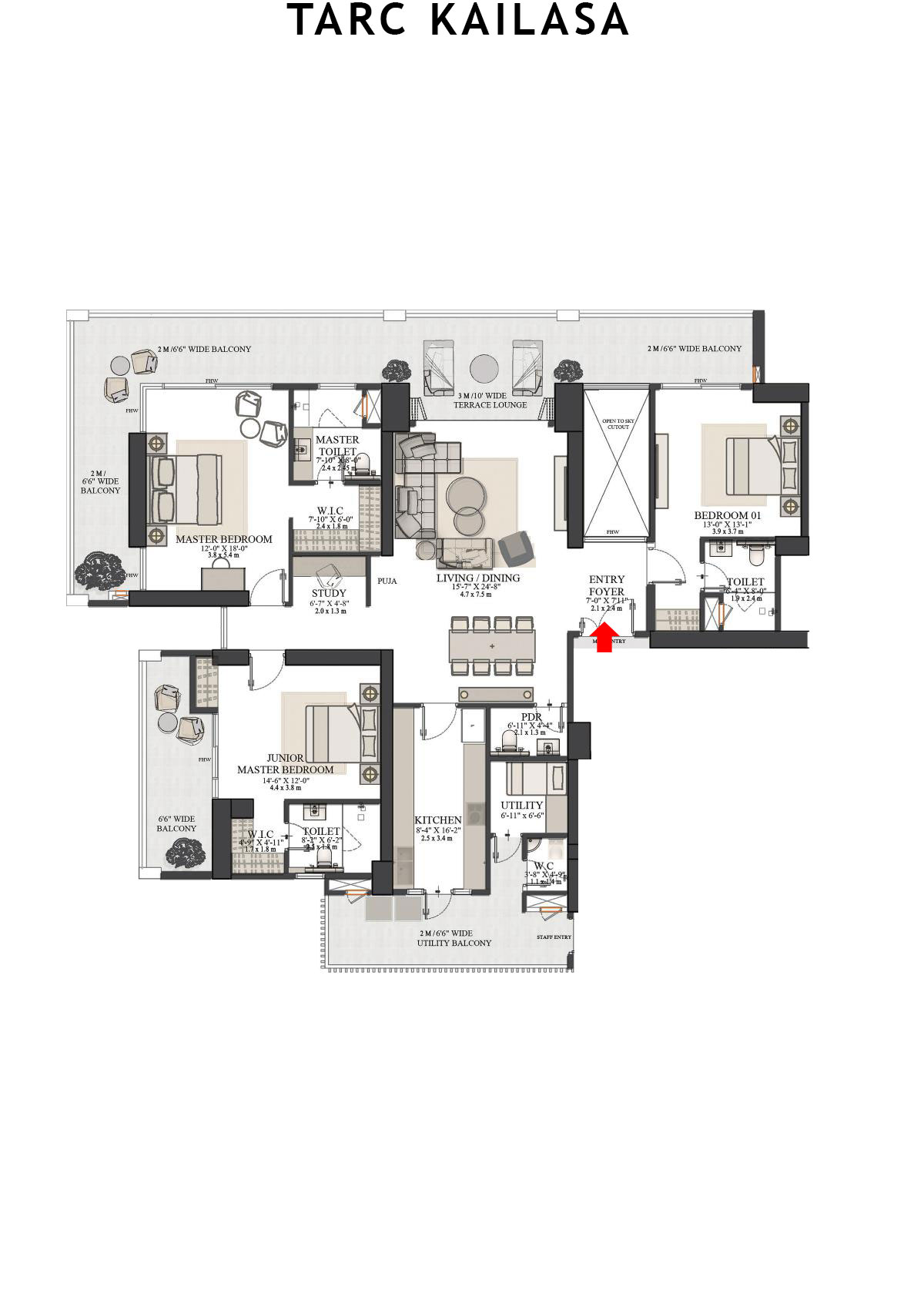 Tarc Kailasa Tower 3 Unit 1 Floor Plan