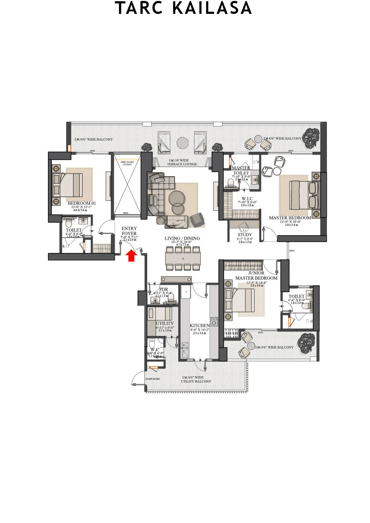 Tarc Kailasa Tower 3 Unit 2 Floor Plan
