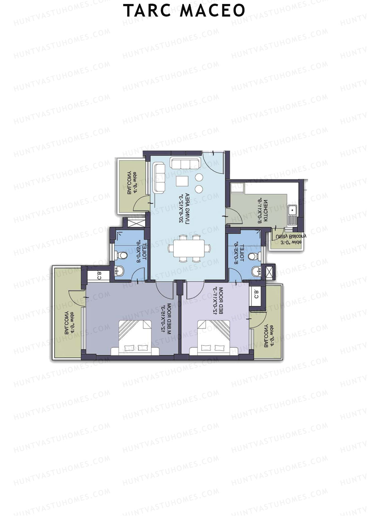 Tarc Maceo Tower J Unit 1 (Type A) Floor Plan