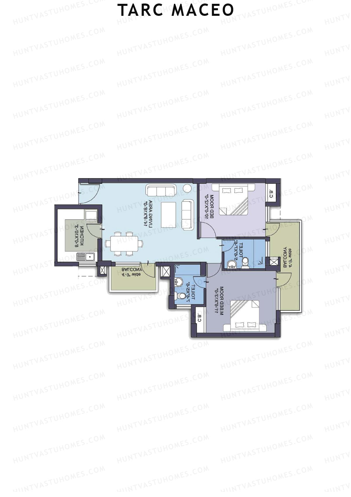 Tarc Maceo Tower J Unit 4 (Type B) Floor Plan