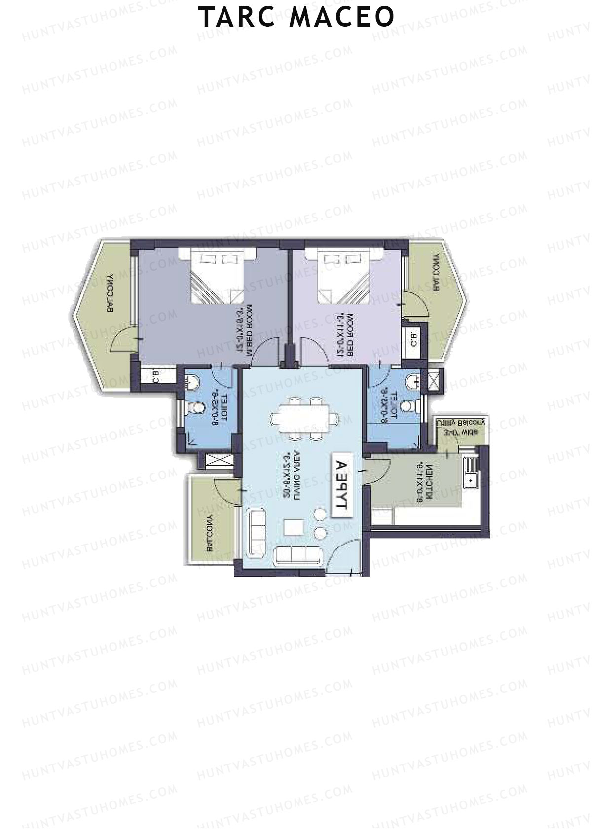 Tarc Maceo Tower K Unit 2 (Type A) Floor Plan