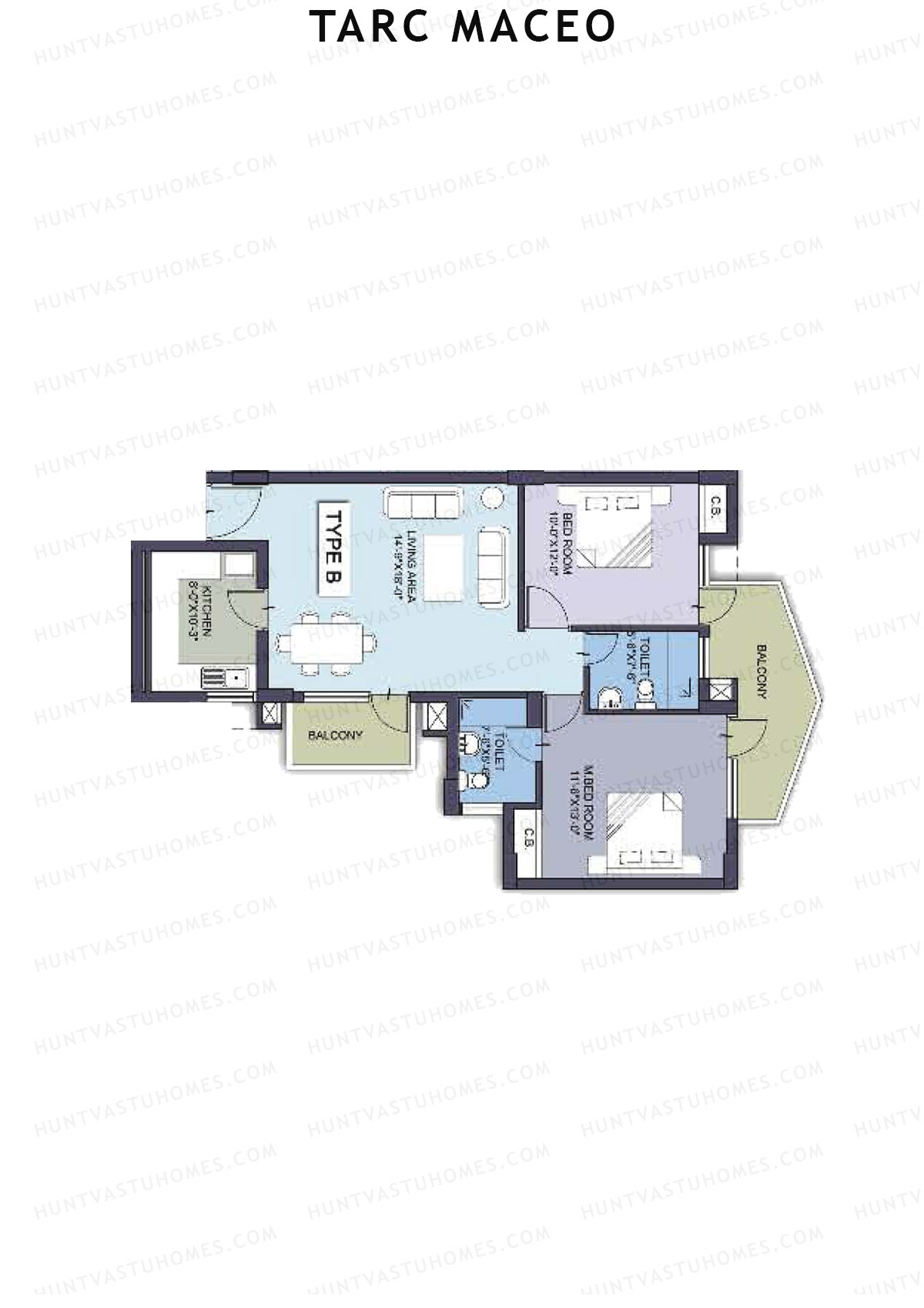 Tarc Maceo Tower K Unit 4 (Type B) Floor Plan
