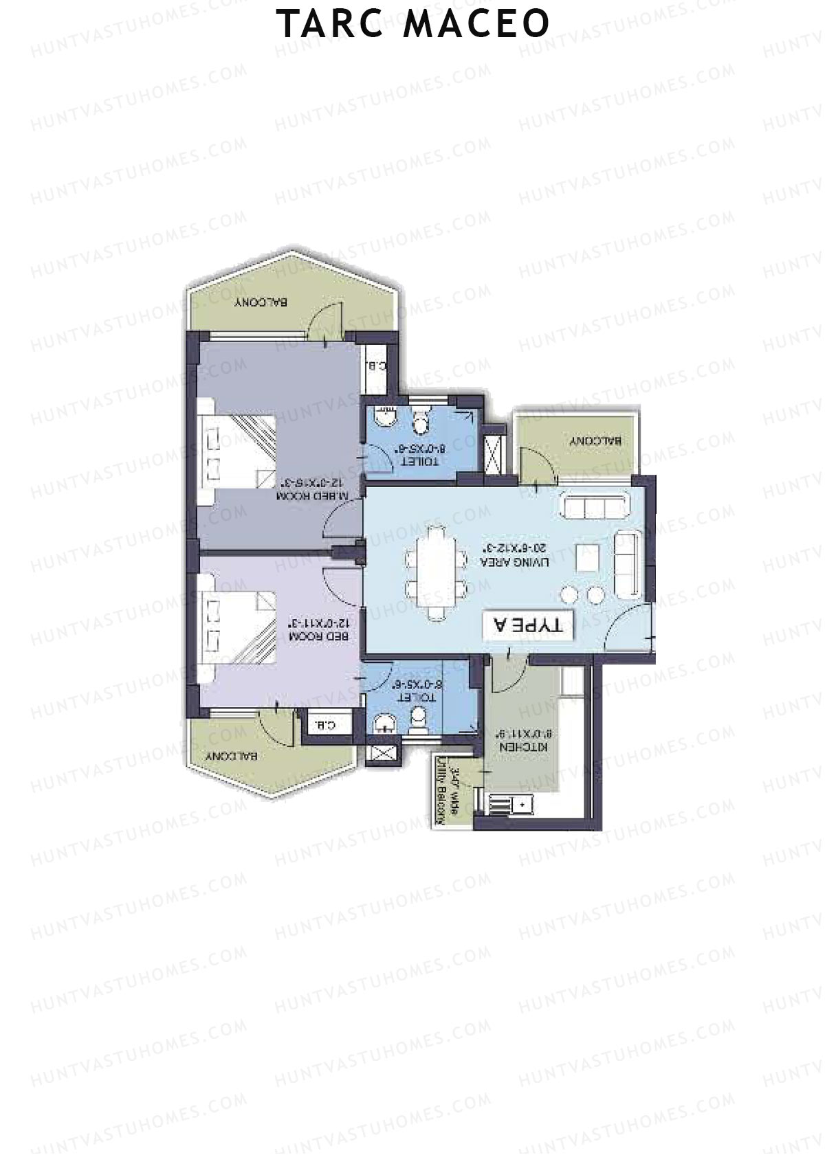 Tarc Maceo Tower L Unit 1 (Type A) Floor Plan