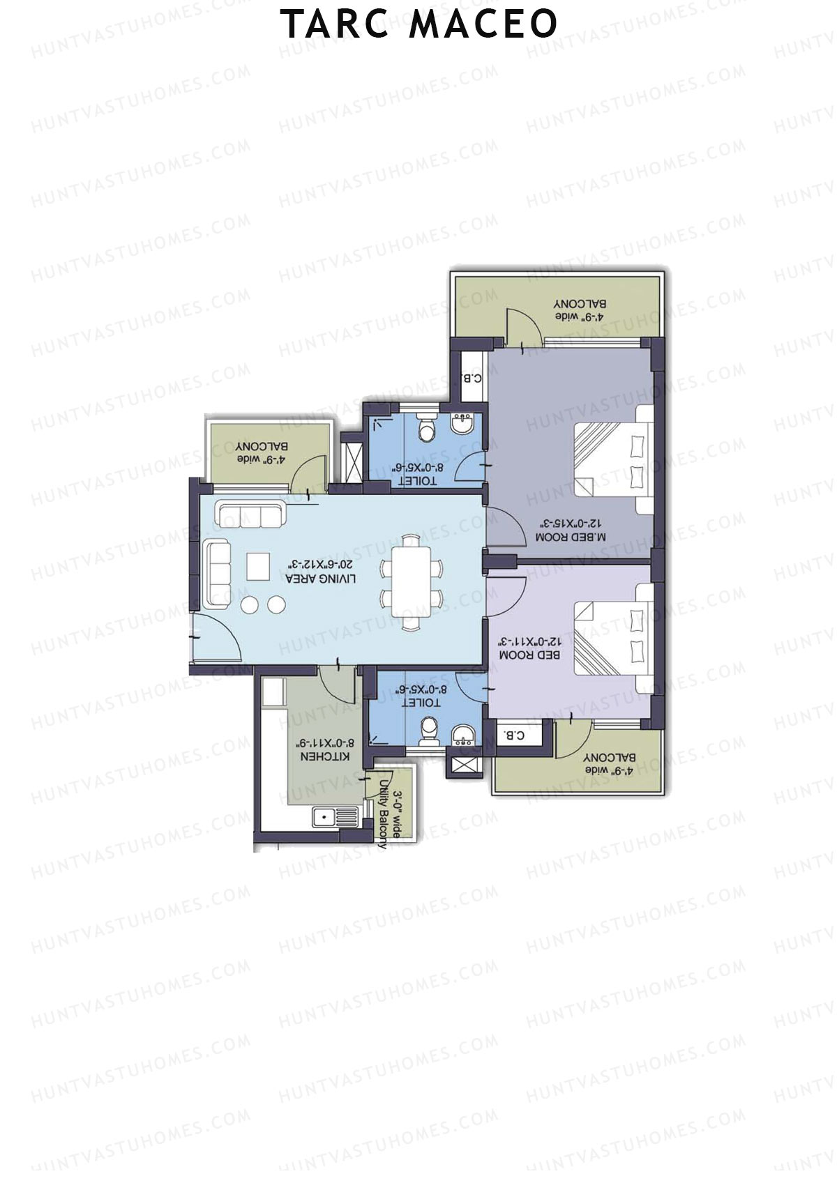 Tarc Maceo Tower L Unit 2 (Type A) Floor Plan