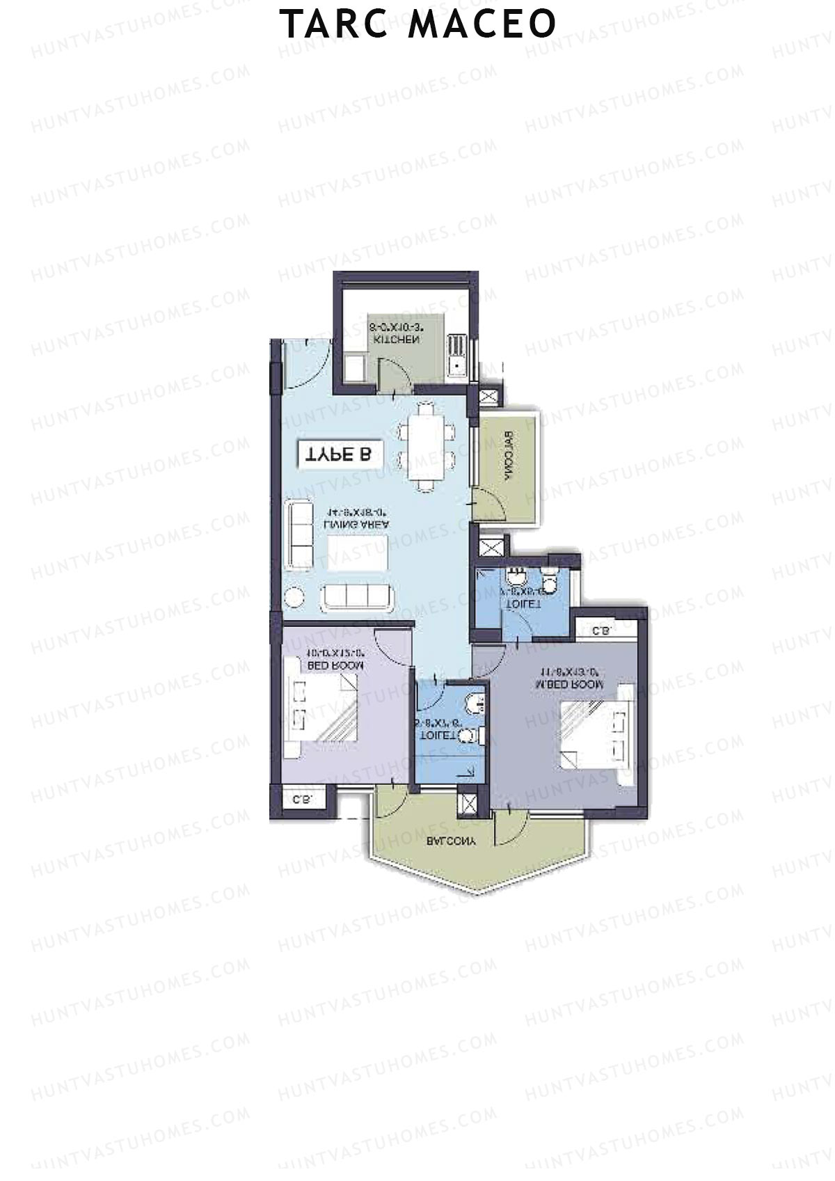 Tarc Maceo Tower L Unit 3 (Type B) Floor Plan