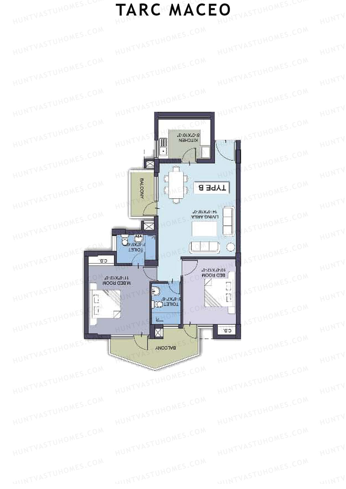 Tarc Maceo Tower L Unit 4 (Type B) Floor Plan