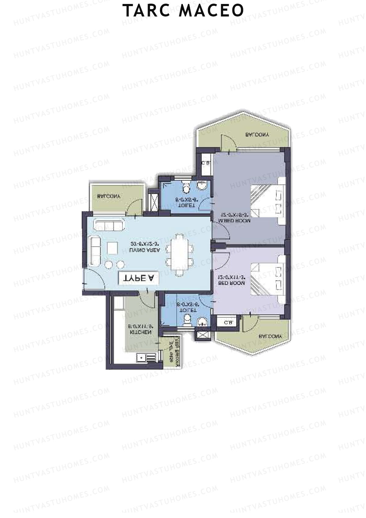 Tarc Maceo Tower N Unit 2 (Type A) Floor Plan