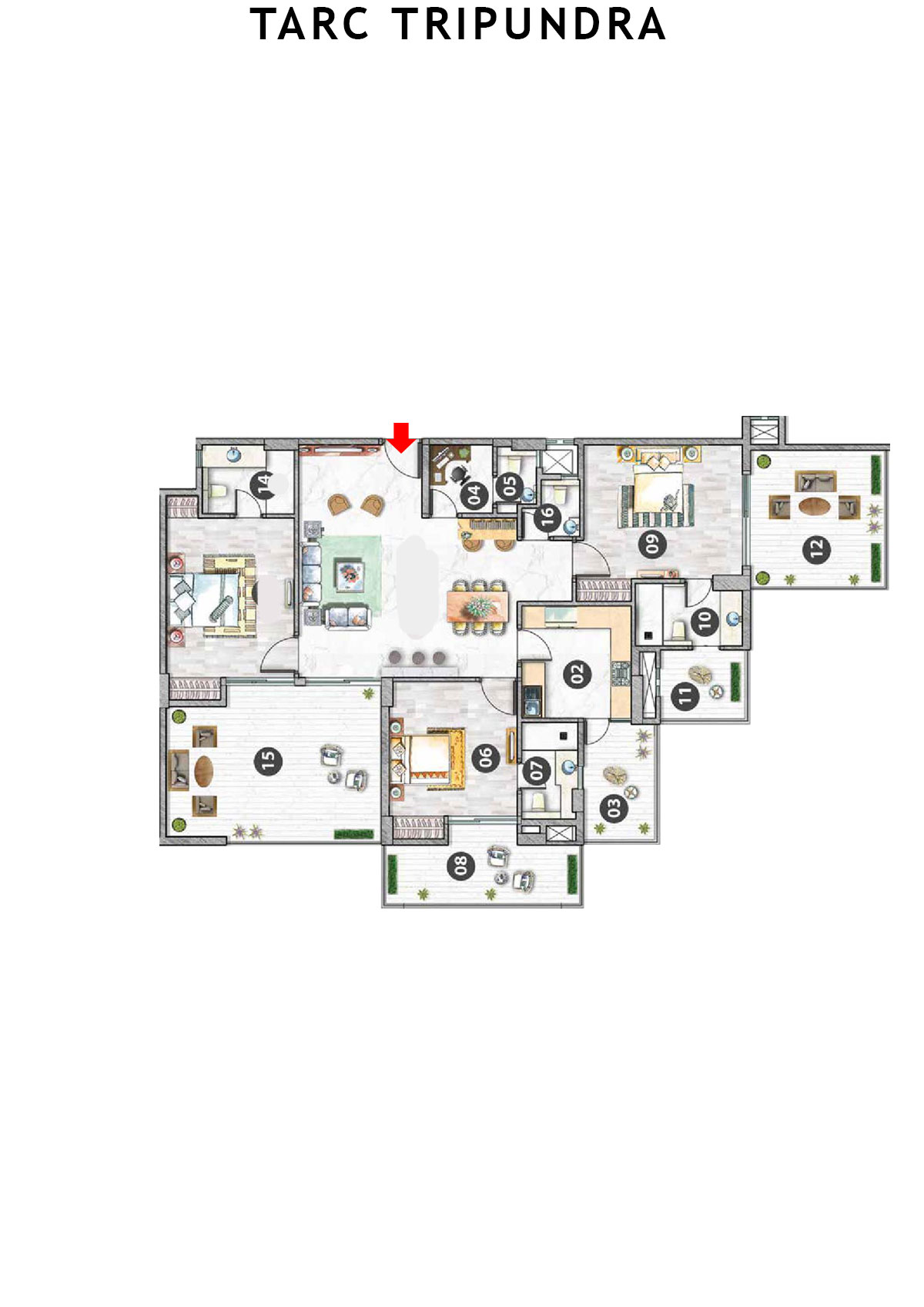 Tarc Tripundra Tower A Unit 1 (Type D) Floor Plan