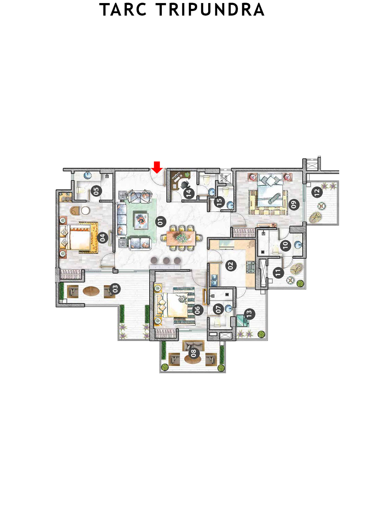 Tarc Tripundra Tower A Unit 1 (Type D) Floor Plan