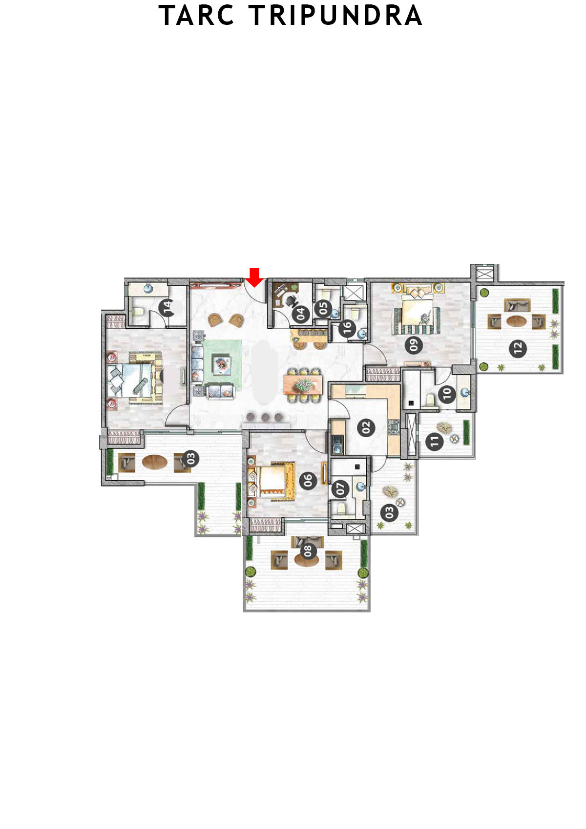 Tarc Tripundra Tower A Unit 1 (Type D) Floor Plan