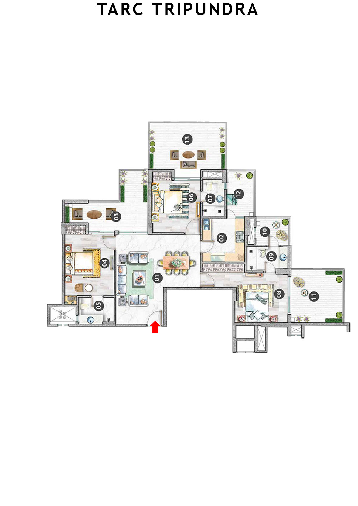 Tarc Tripundra Tower A Unit 2 (Type C) Floor Plan