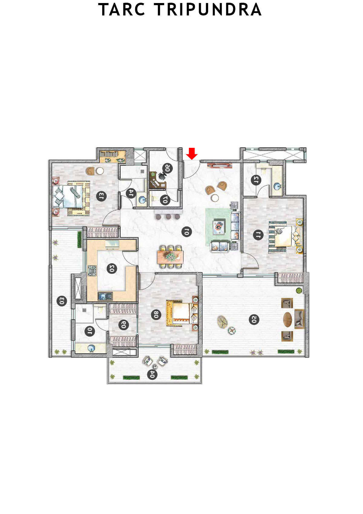 Tarc Tripundra Tower A Unit 3 (Type B) Floor Plan