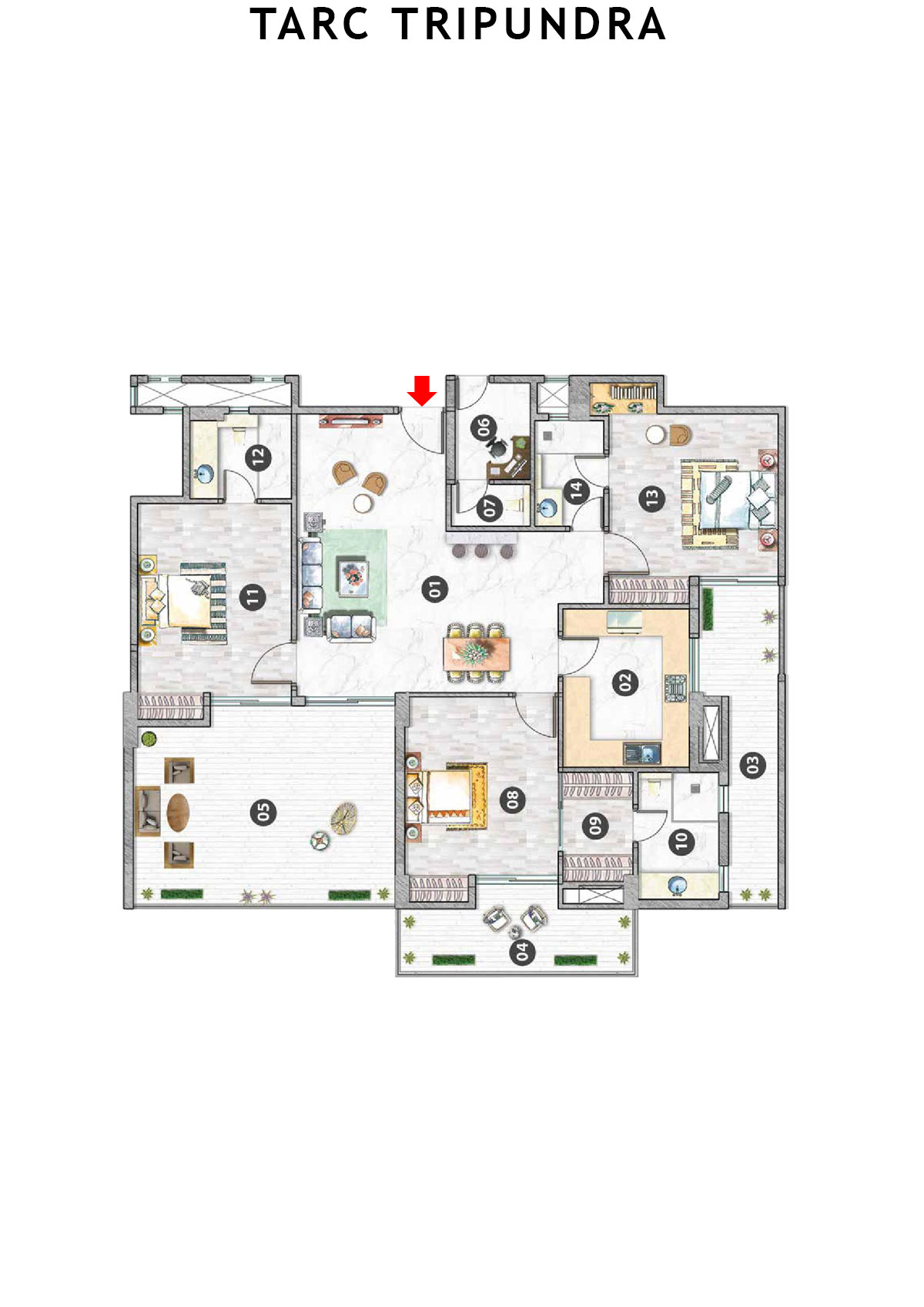 Tarc Tripundra Tower A Unit 5 (Type B) Floor Plan
