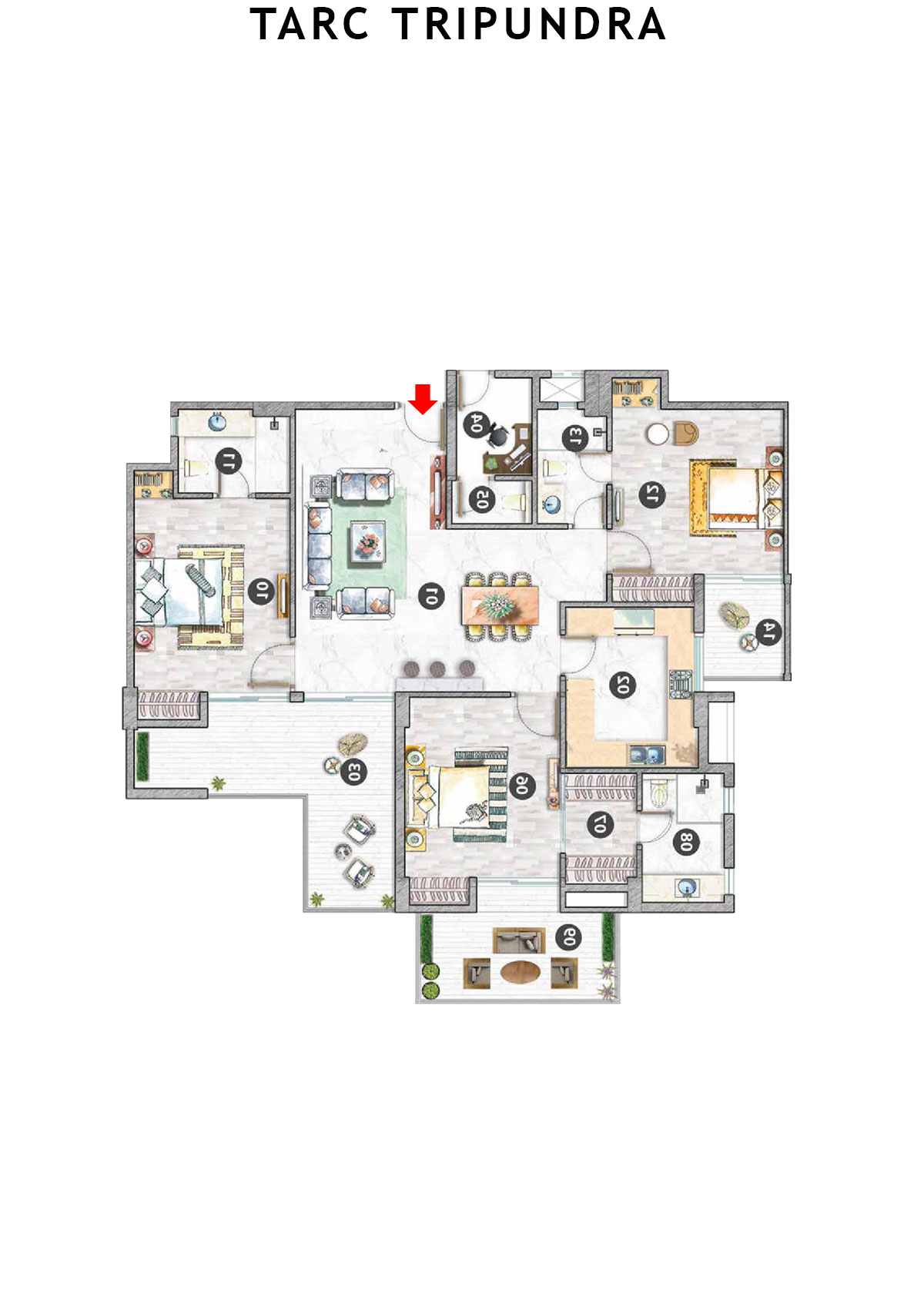 Tarc Tripundra Tower A Unit 5 (Type B) Floor Plan