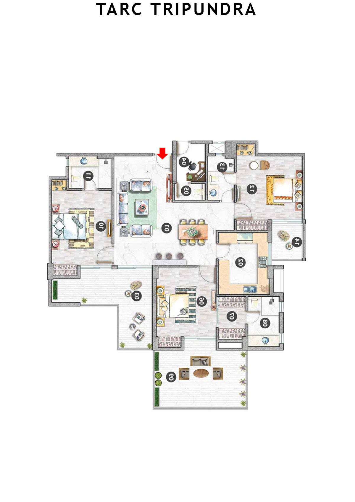Tarc Tripundra Tower A Unit 5 (Type B) Floor Plan