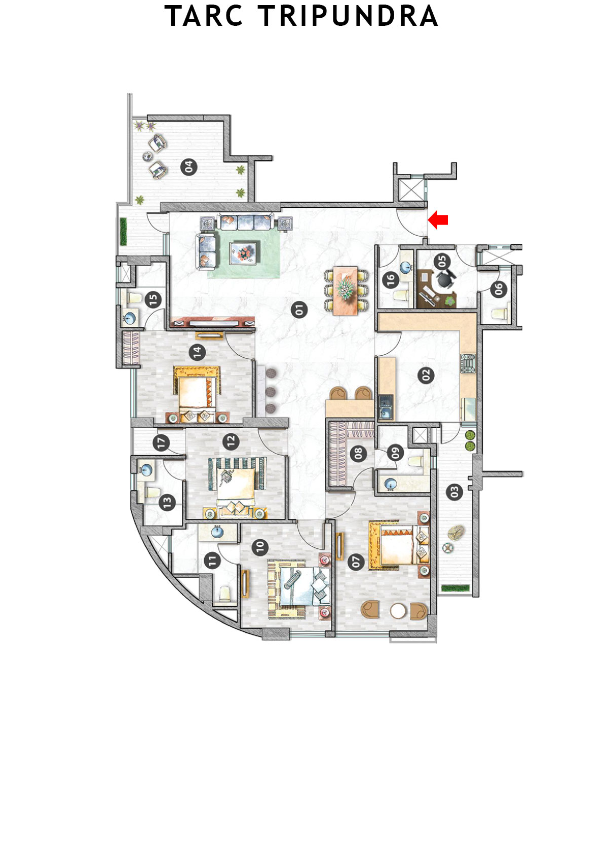 Tarc Tripundra Tower A Unit 6 (Type A) Floor Plan