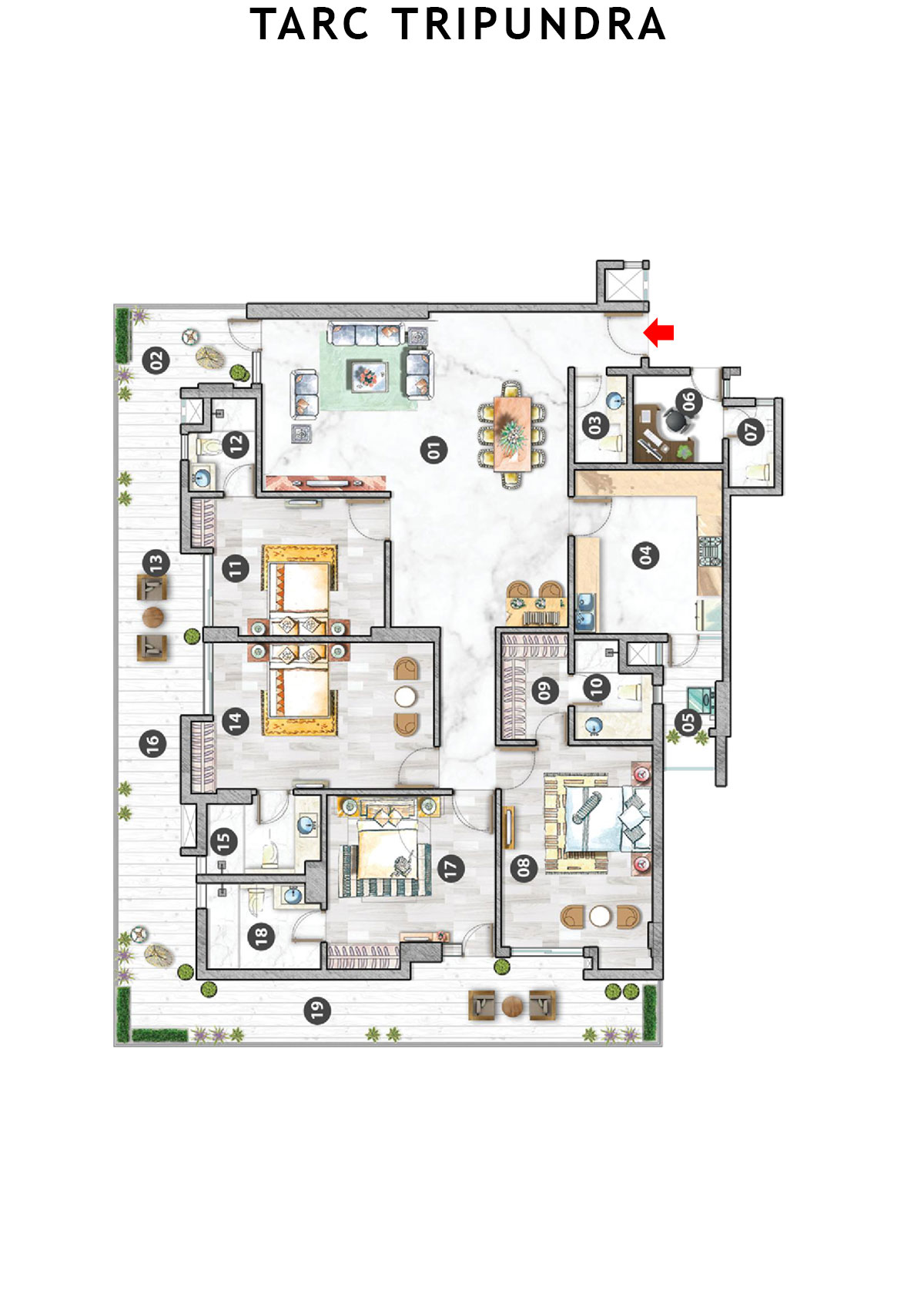 Tarc Tripundra Tower A Unit 6 (Type A) Floor Plan