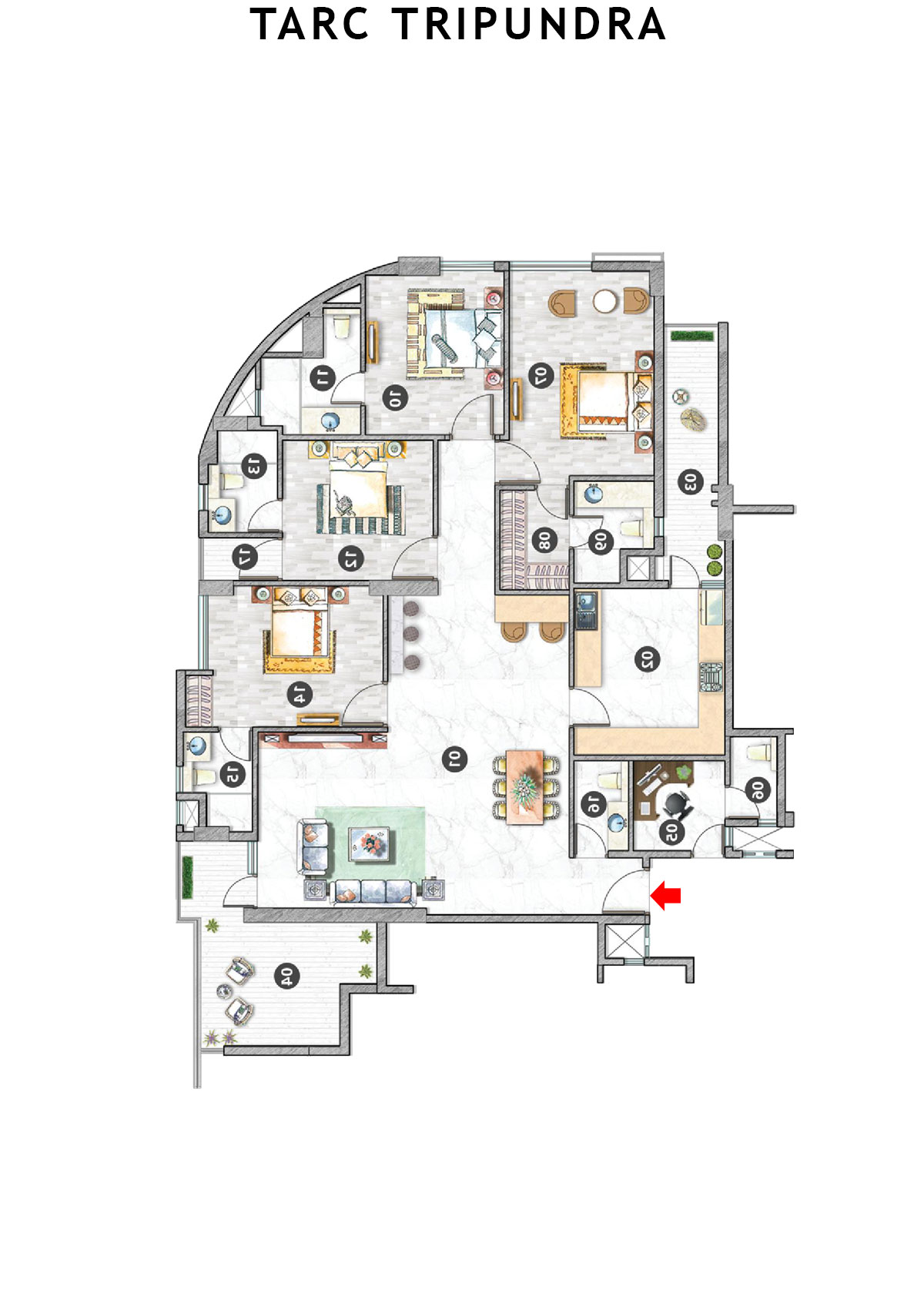 Tarc Tripundra Tower A Unit 9 (Type A) Floor Plan
