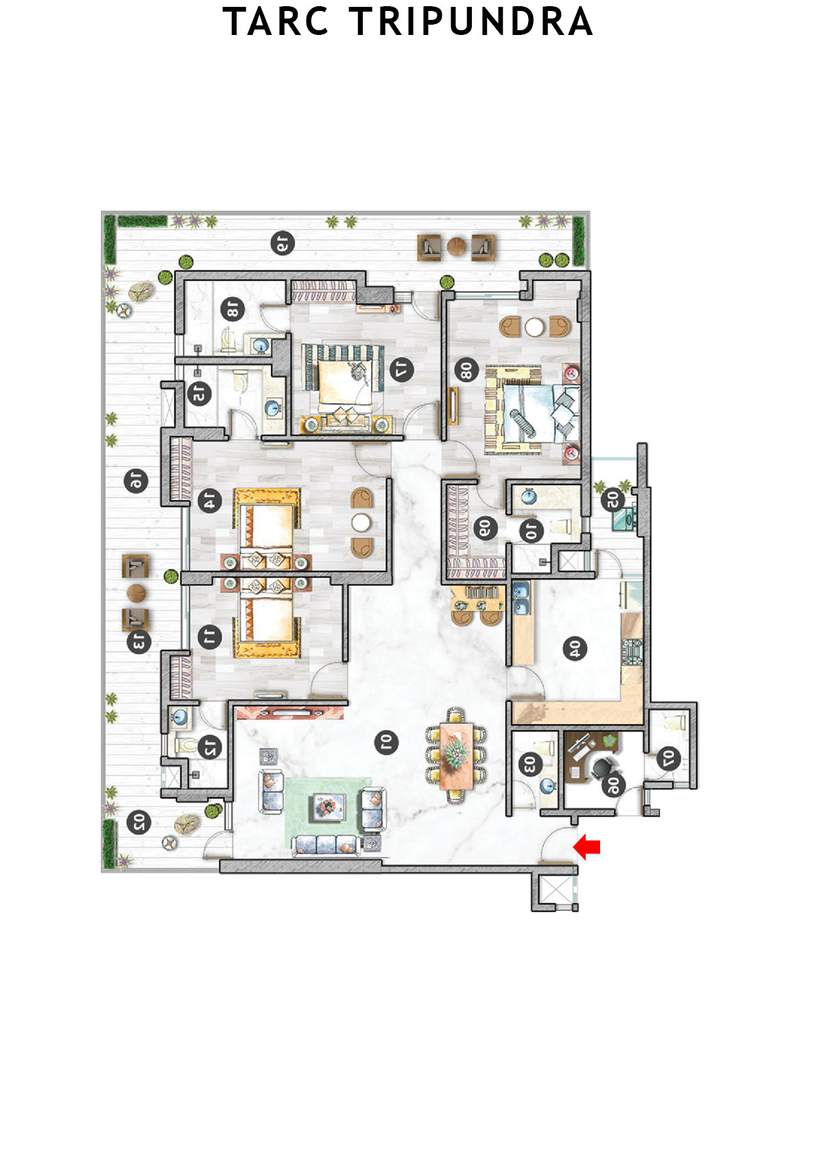 Tarc Tripundra Tower A Unit 9 (Type A) Floor Plan