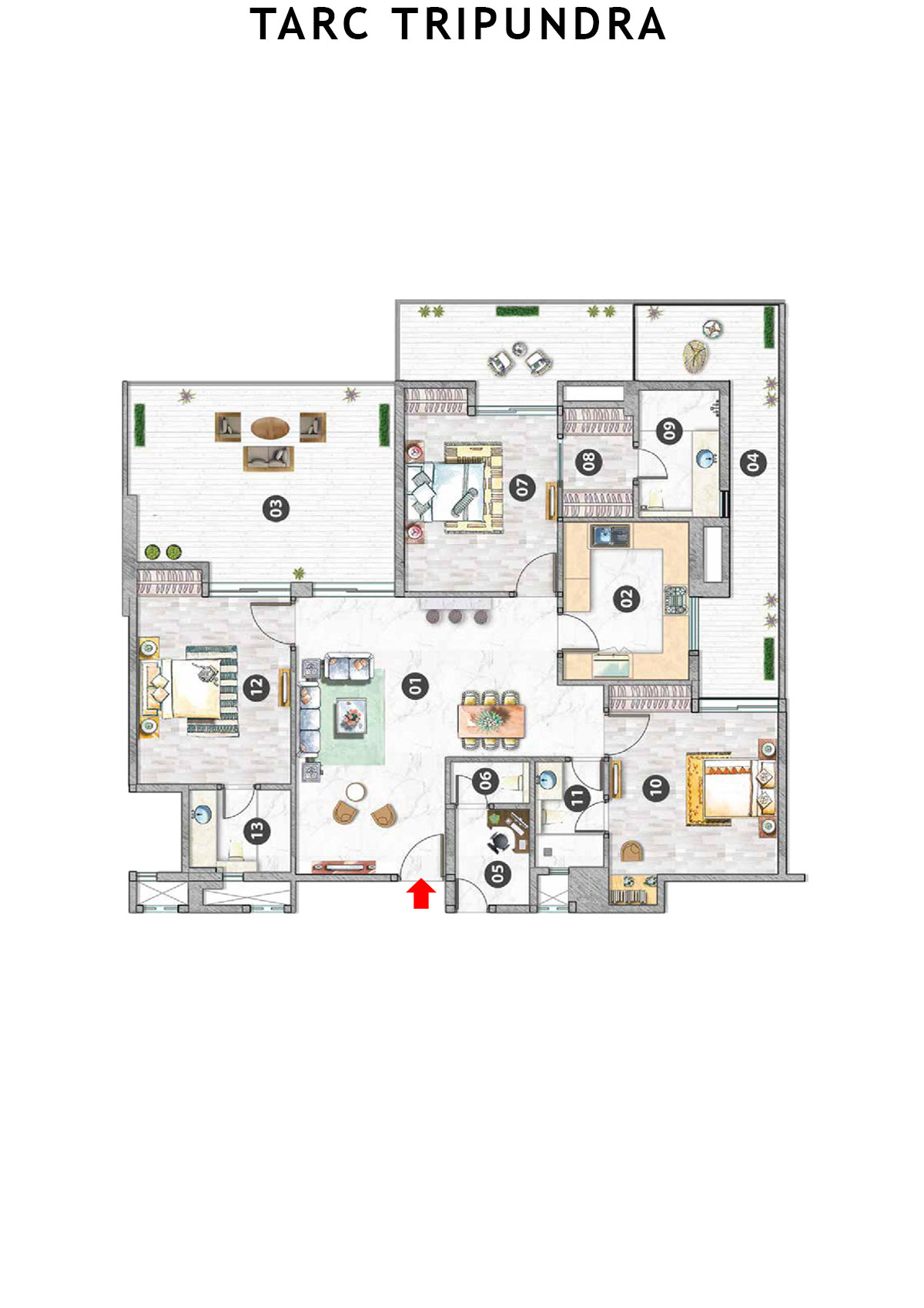 Tarc Tripundra Tower B Unit 10 (Type B) Floor Plan