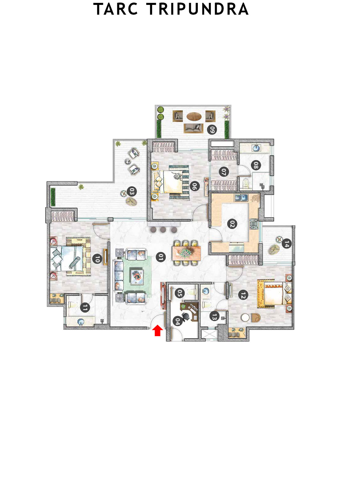 Tarc Tripundra Tower B Unit 10 (Type B) Floor Plan