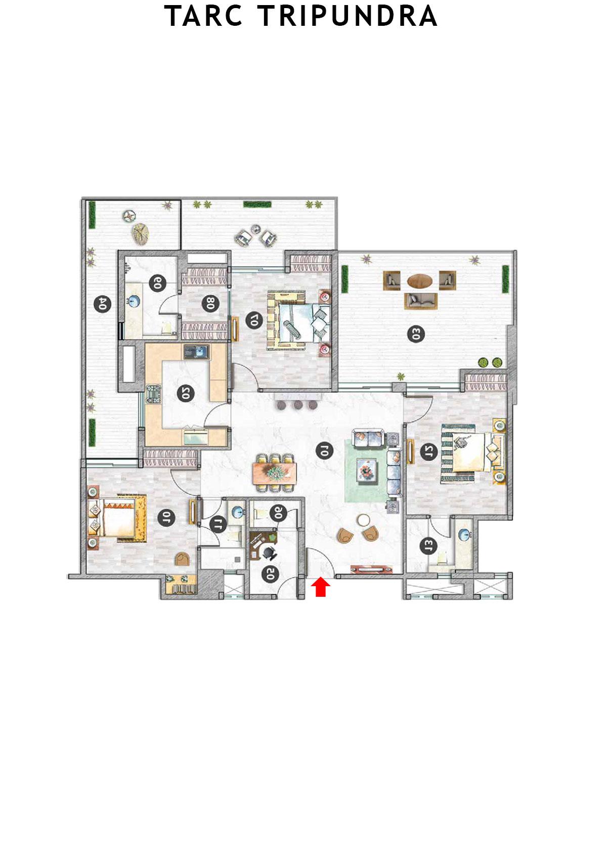 Tarc Tripundra Tower B Unit 11 (Type B) Floor Plan