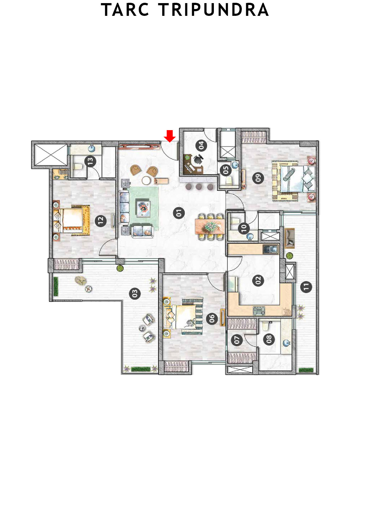 Tarc Tripundra Tower B Unit 12 (Type E) Floor Plan