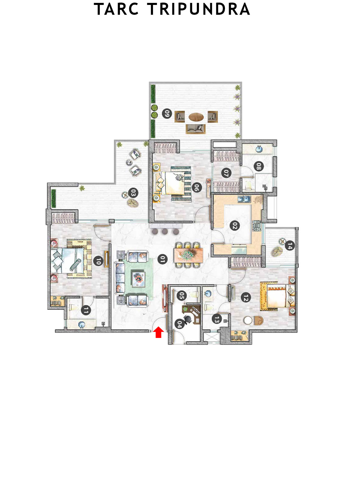 Tarc Tripundra Tower B Unit 13 (Type B) Floor Plan