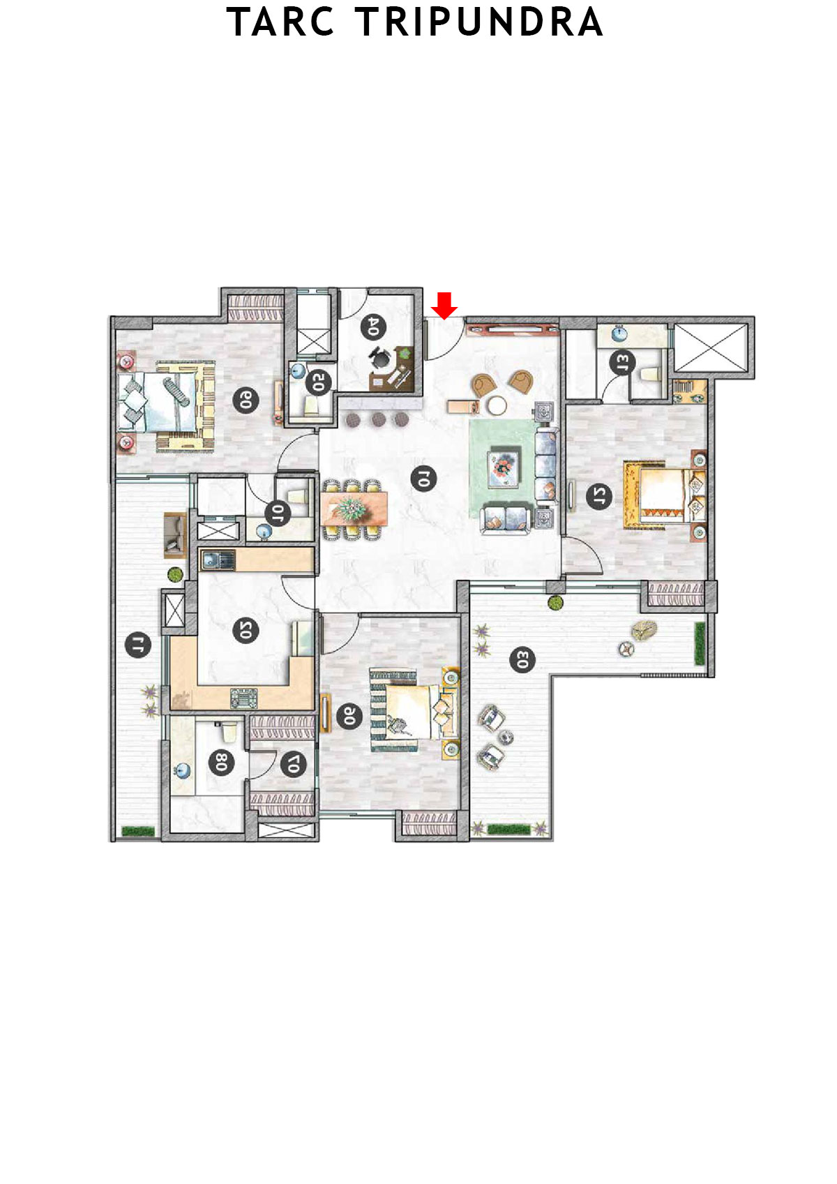 Tarc Tripundra Tower B Unit 14 (Type E) Floor Plan