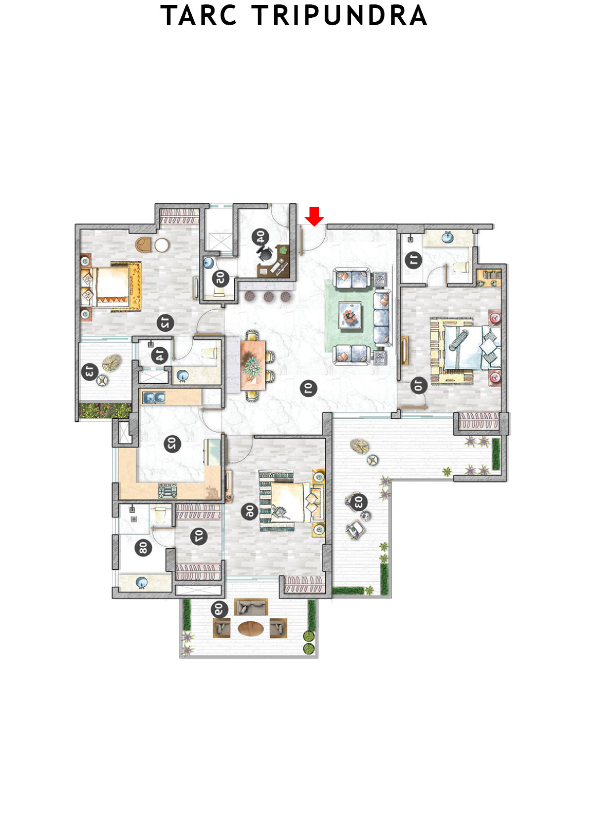 Tarc Tripundra Tower B Unit 14 (Type E) Floor Plan