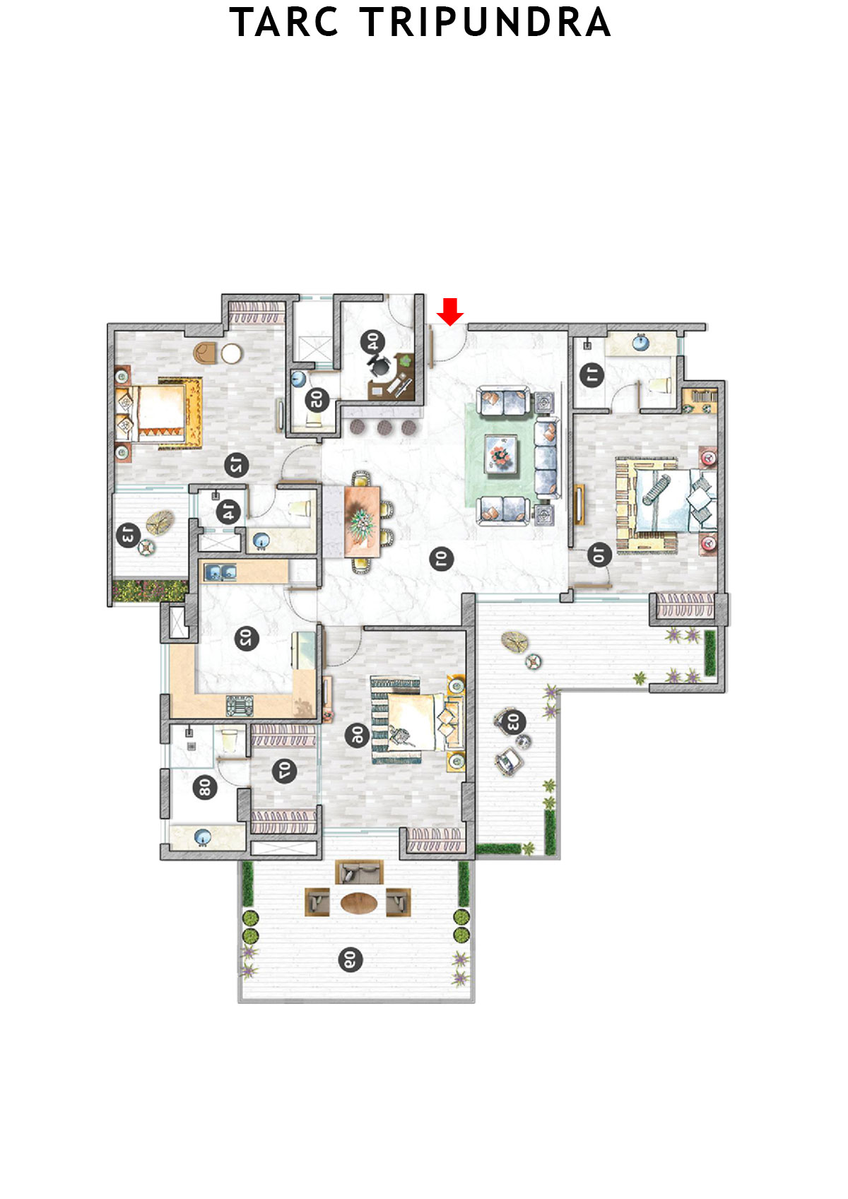 Tarc Tripundra Tower B Unit 14 (Type E) Floor Plan