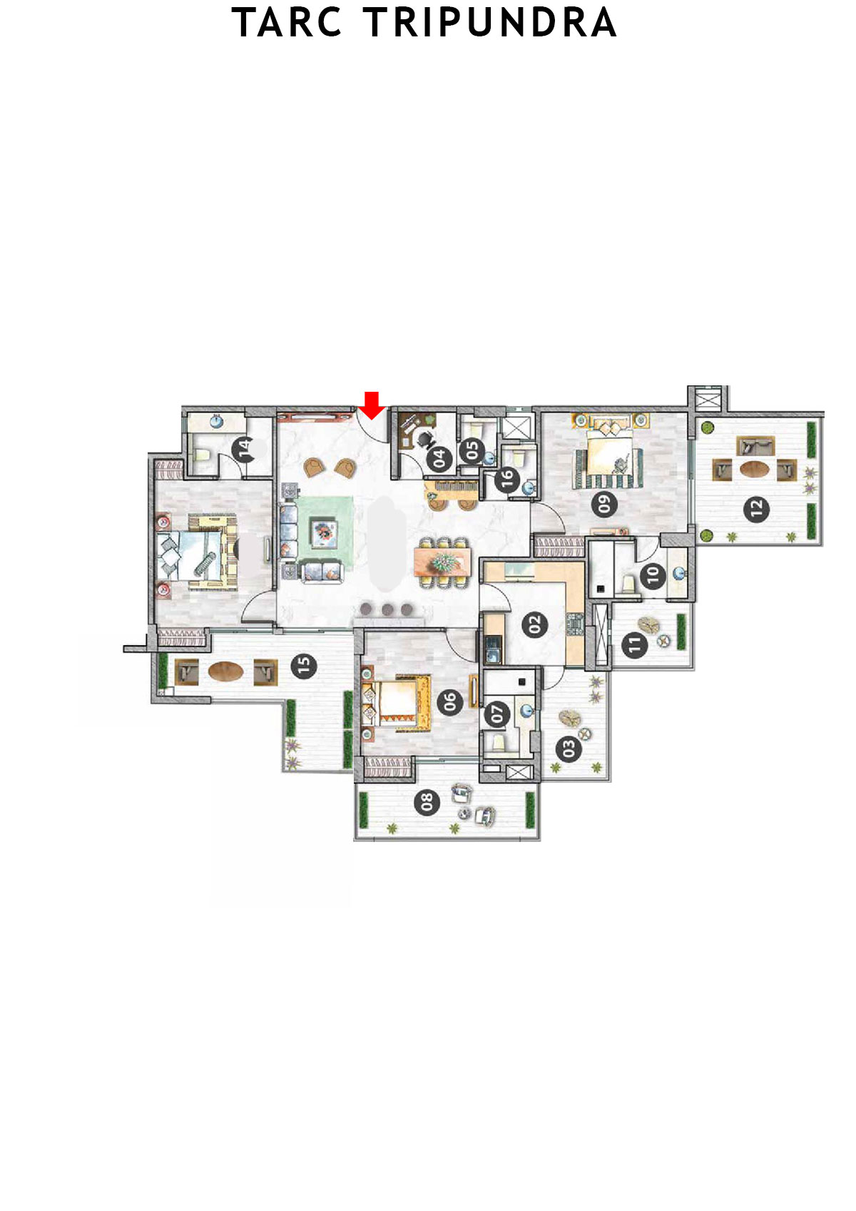 Tarc Tripundra Tower C Unit 18 (Type D) Floor Plan
