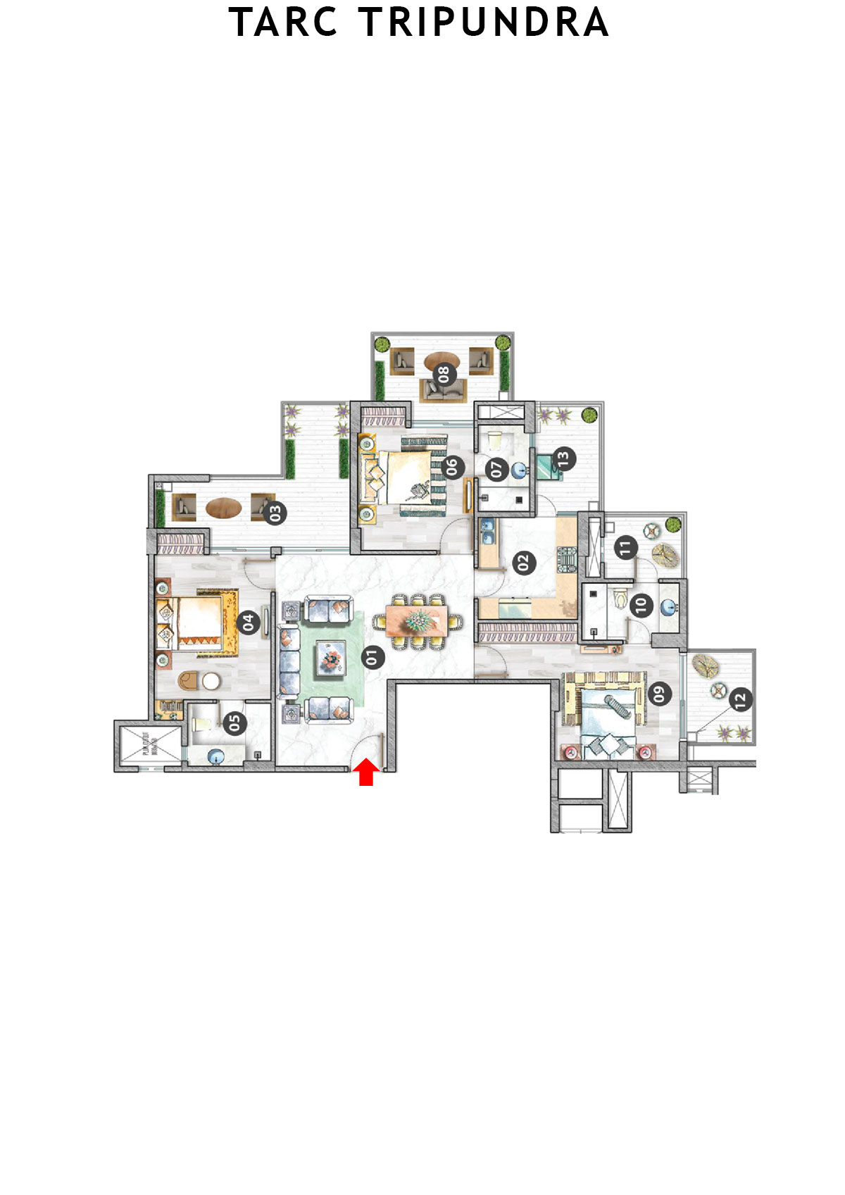 Tarc Tripundra Tower C Unit 19 (Type C) Floor Plan
