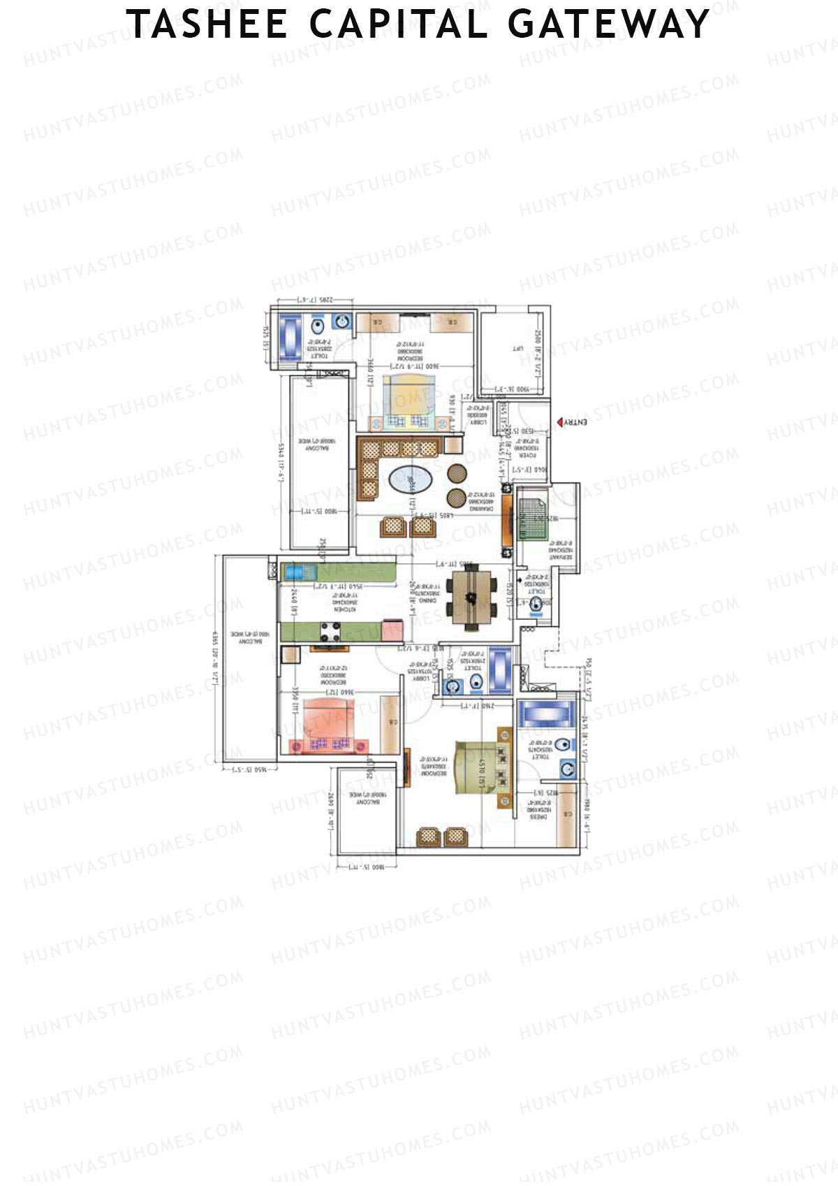 Tashee Capital Gateway Tower B Unit 4 Floor Plan