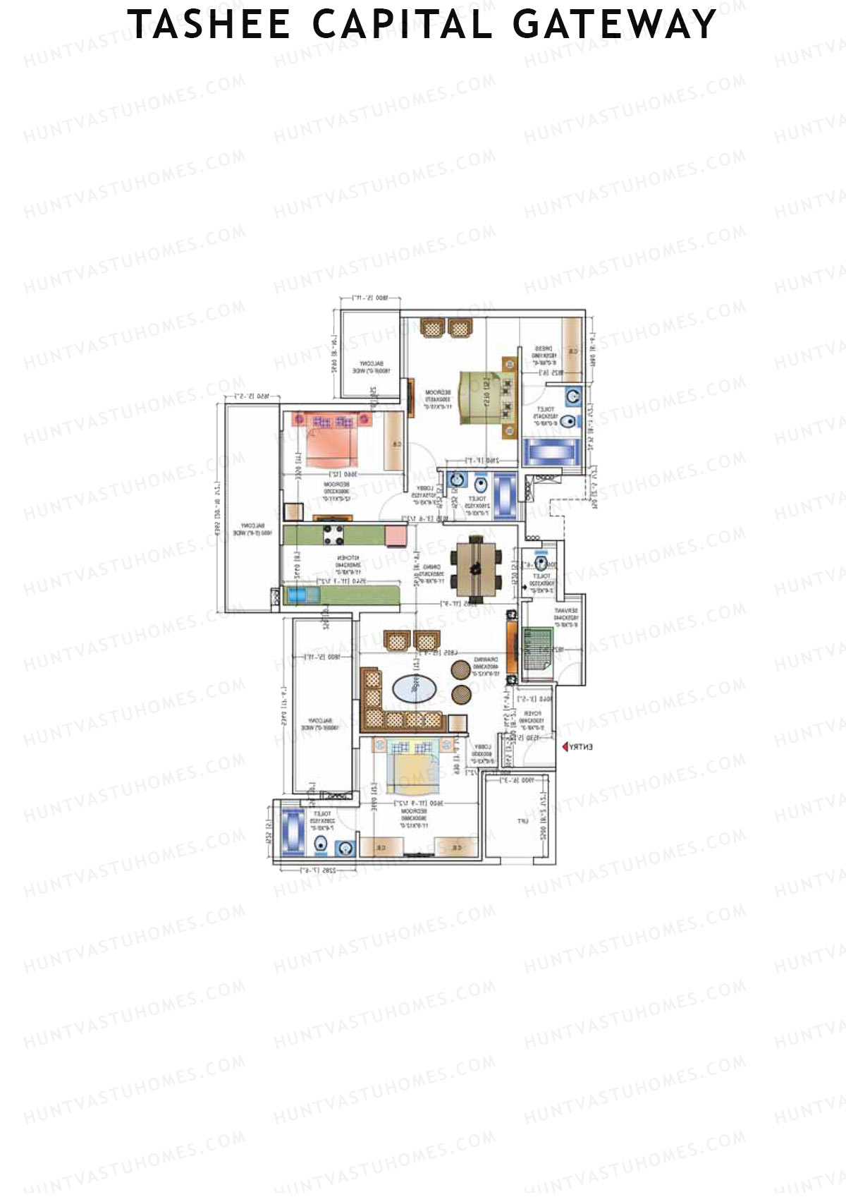 Tashee Capital Gateway Tower C Unit 1 Floor Plan