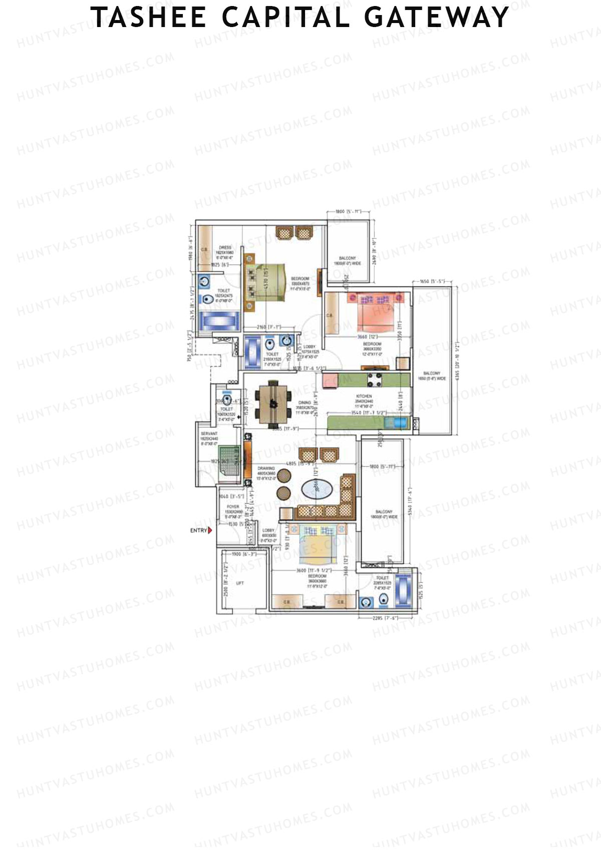 Tashee Capital Gateway Tower C Unit 2 Floor Plan