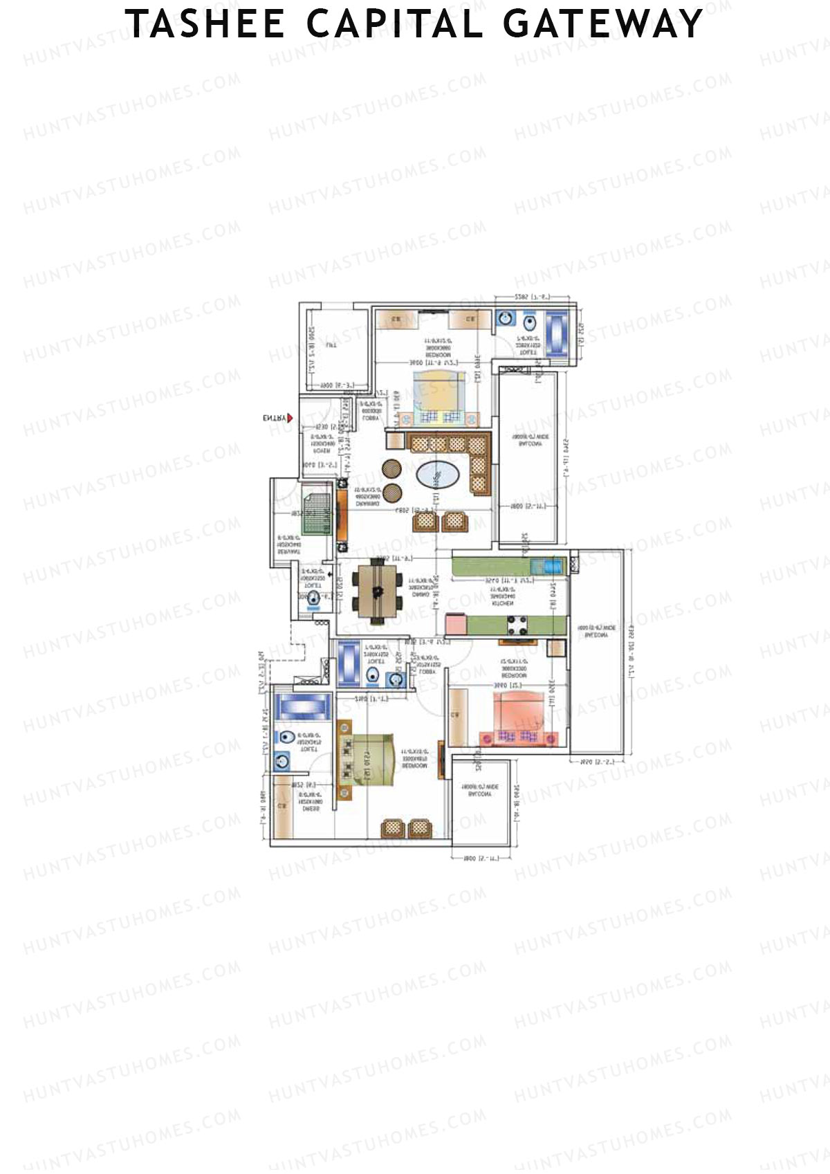 Tashee Capital Gateway Tower C Unit 3 Floor Plan