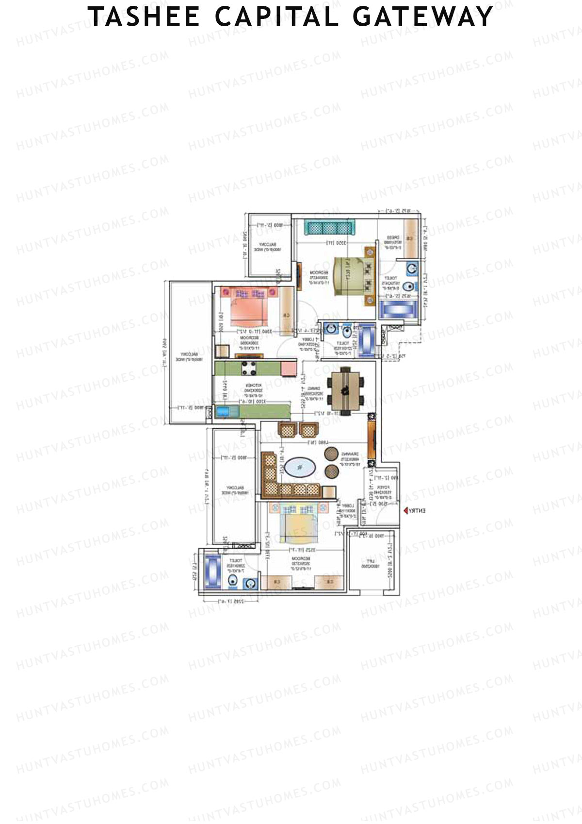 Tashee Capital Gateway Tower D Unit 1 Floor Plan