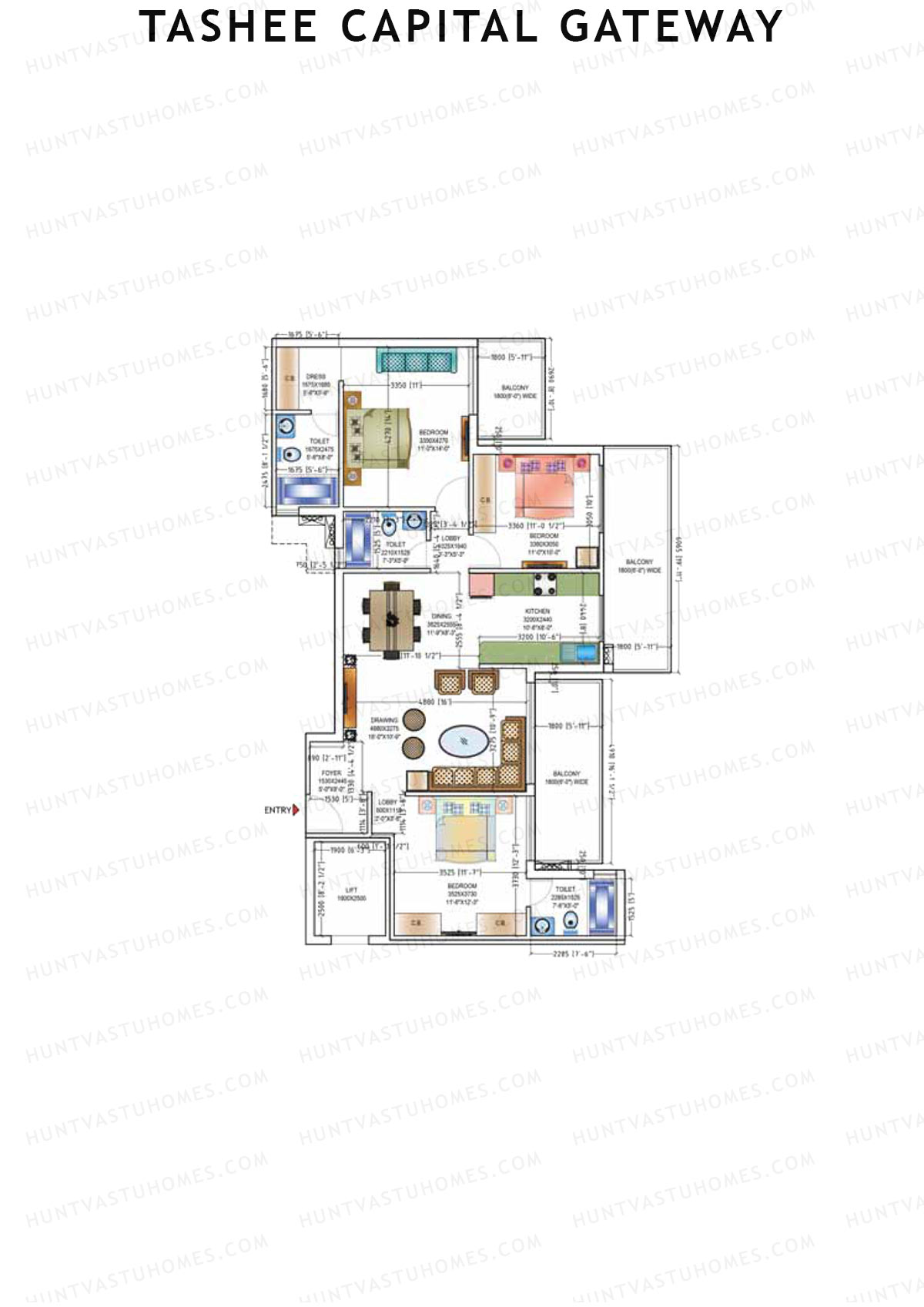 Tashee Capital Gateway Tower F Unit 2 Floor Plan