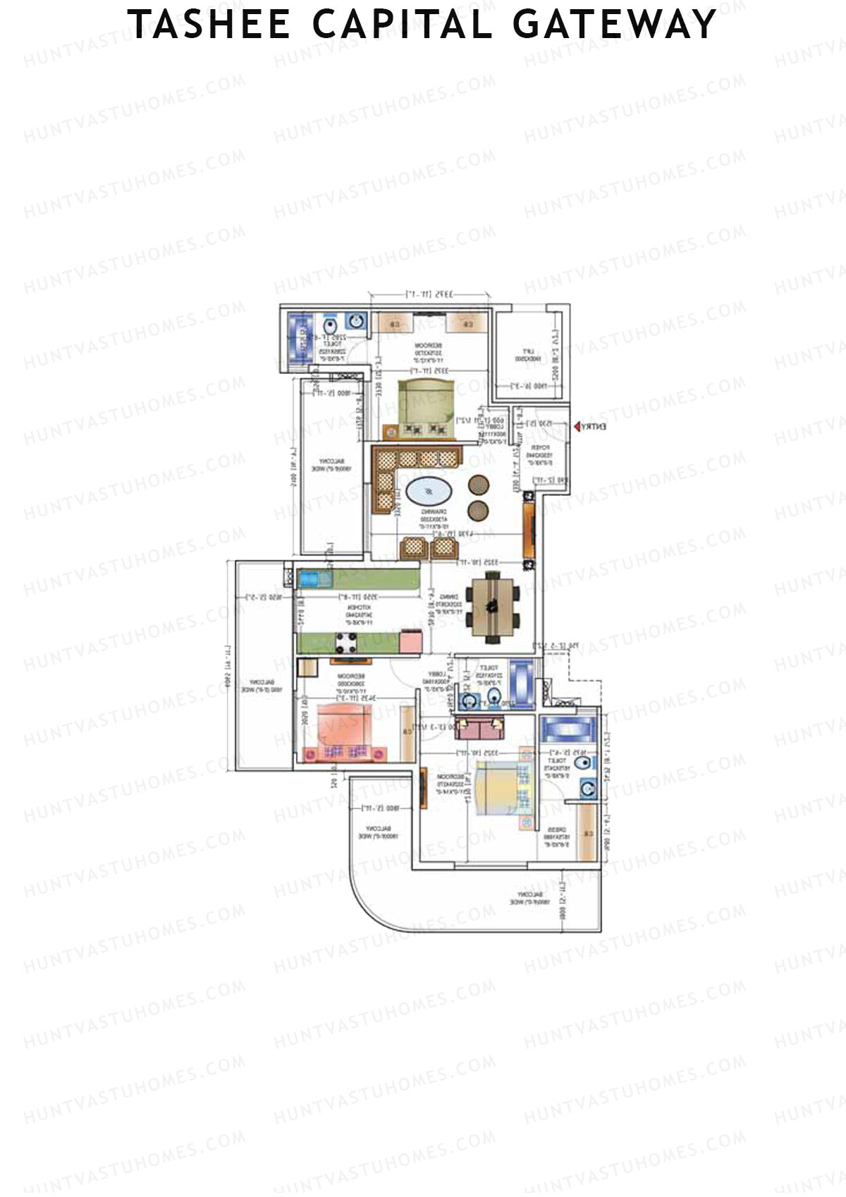 Tashee Capital Gateway Tower F Unit 4 Floor Plan