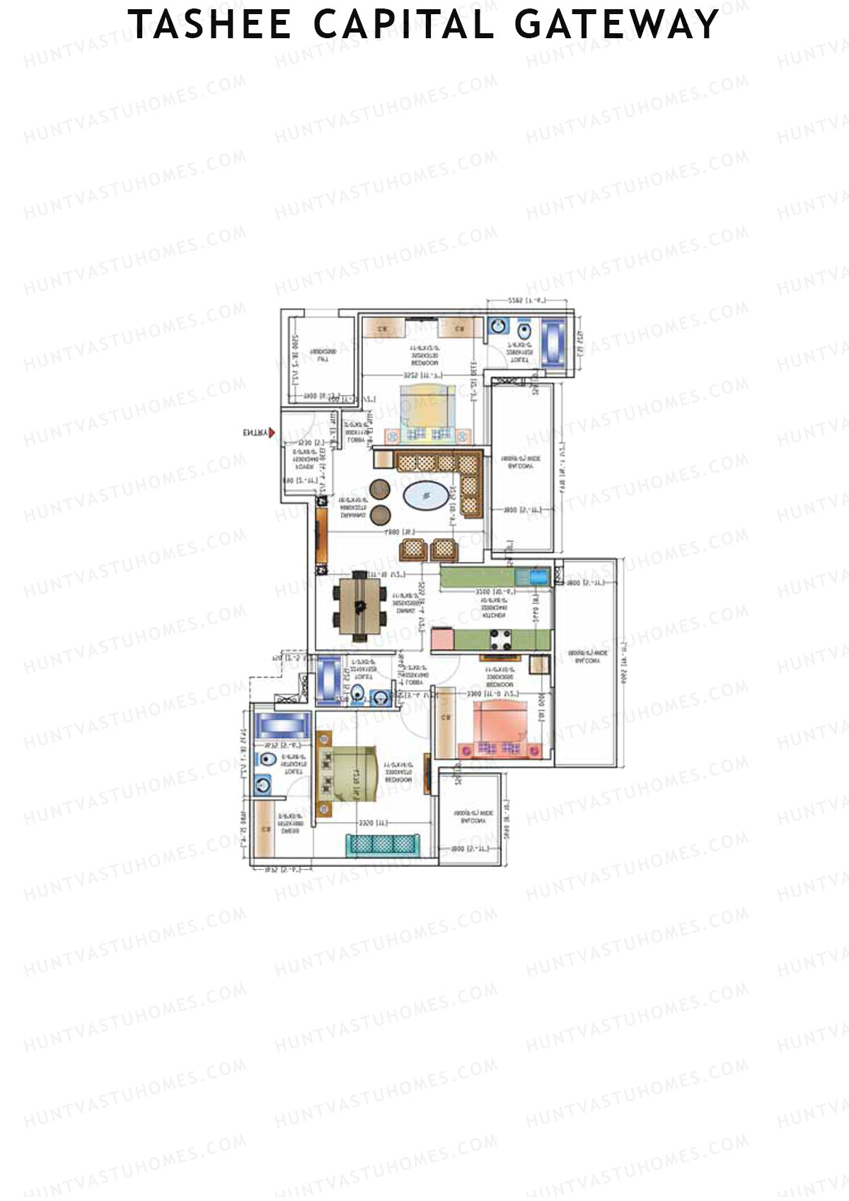 Tashee Capital Gateway Tower G Unit 3 Floor Plan