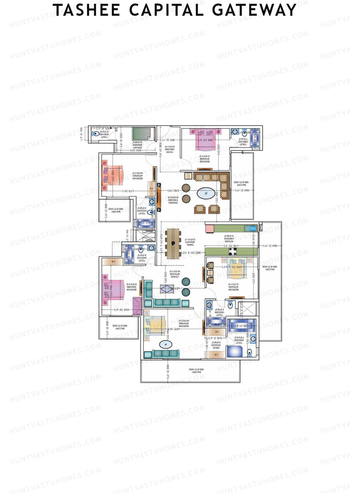 Tashee Capital Gateway Tower J Unit 3 Floor Plan